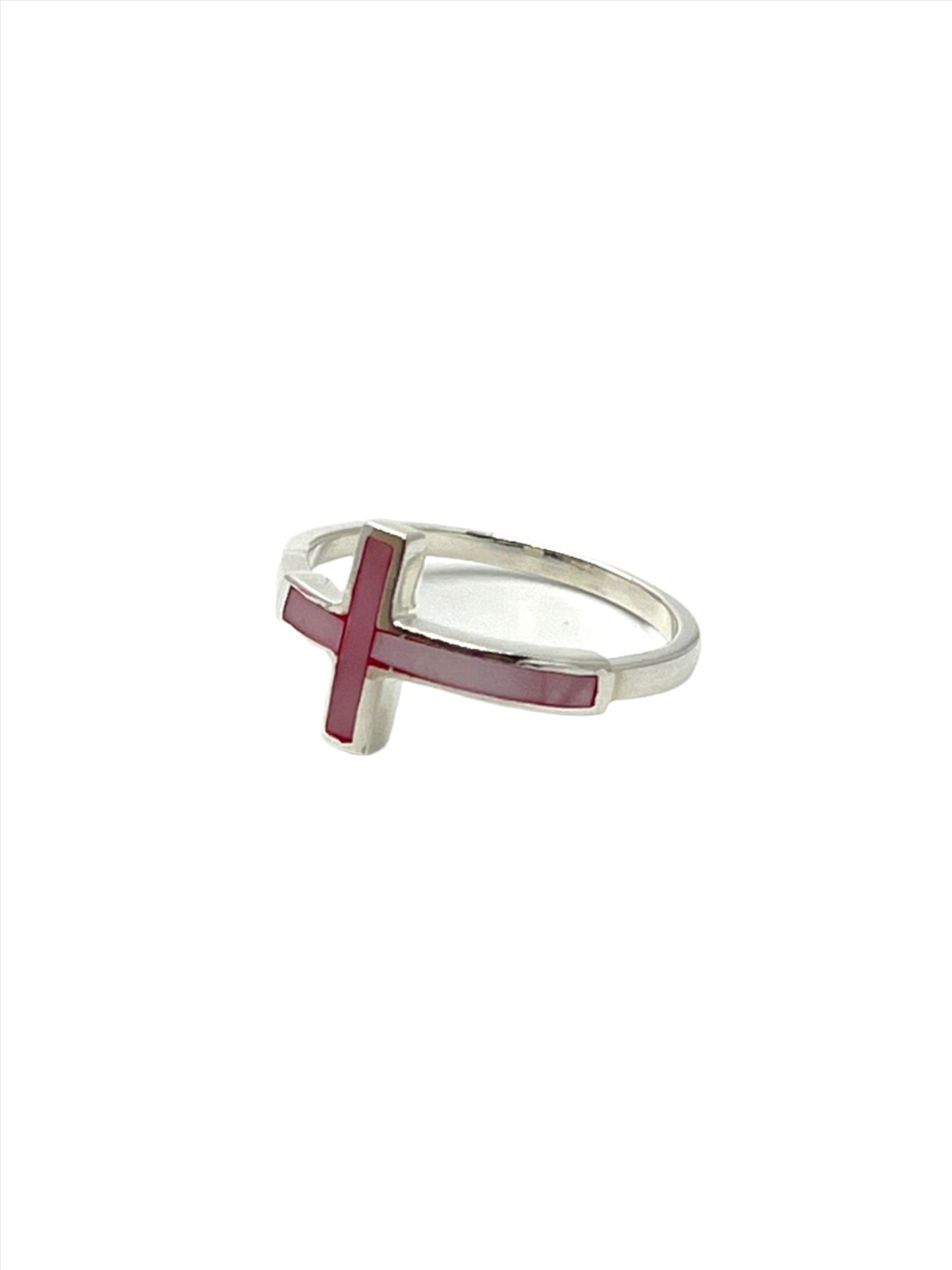 Sterling Silver Shell Cross Ring