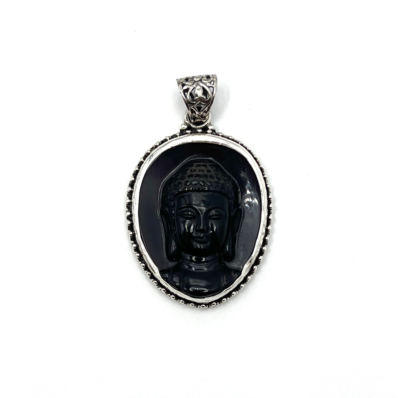 Black Obsidian Buddha Pendants