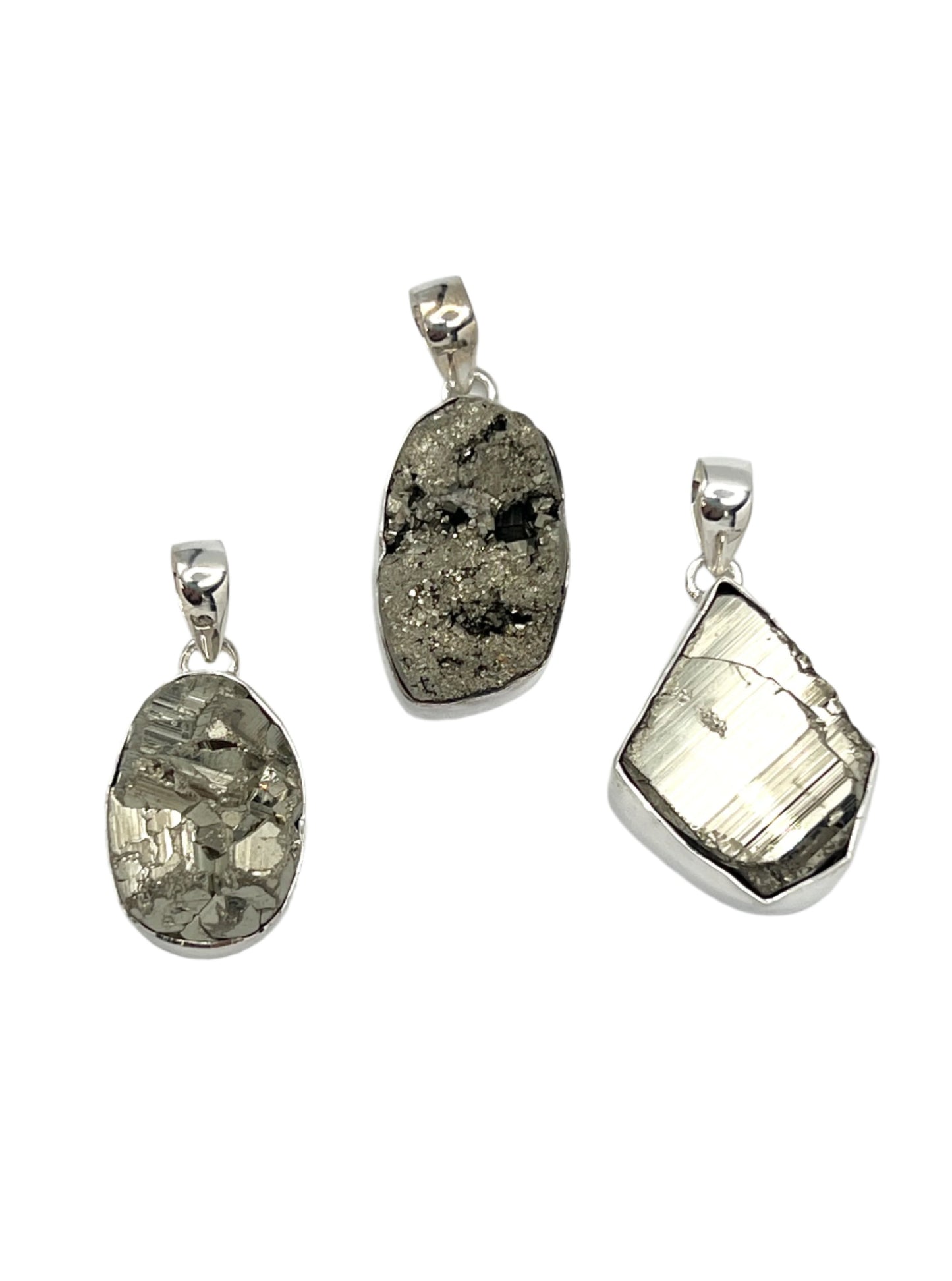 Sterling Silver Pyrite Pendants