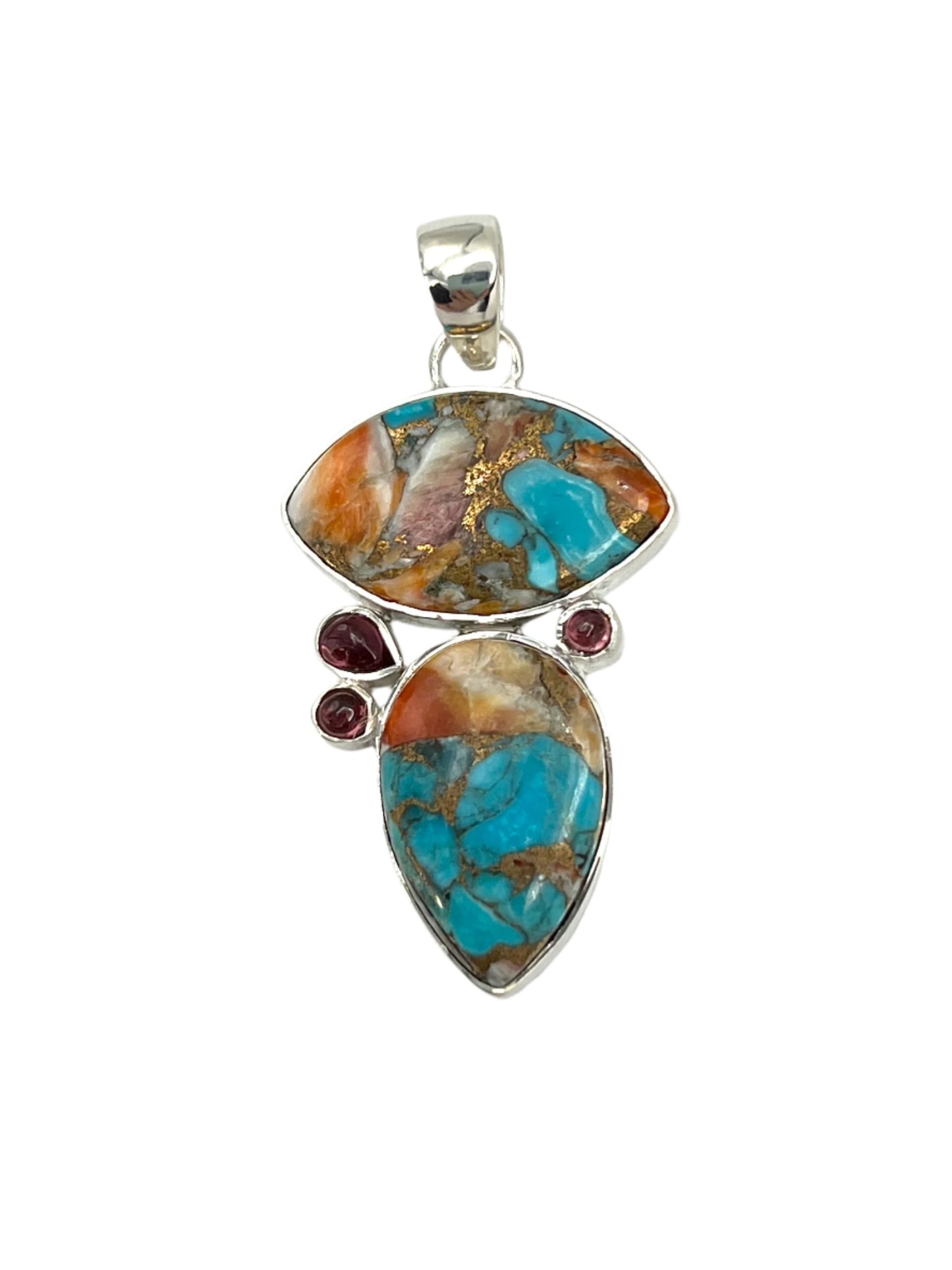 Spiny Oyster Shell Turquoise Pendants