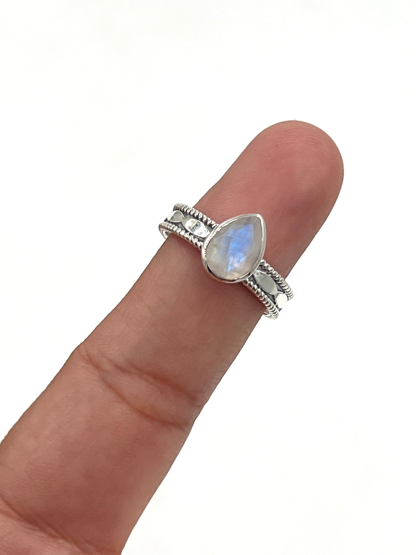 Faceted Teardrop Gemstone Rings