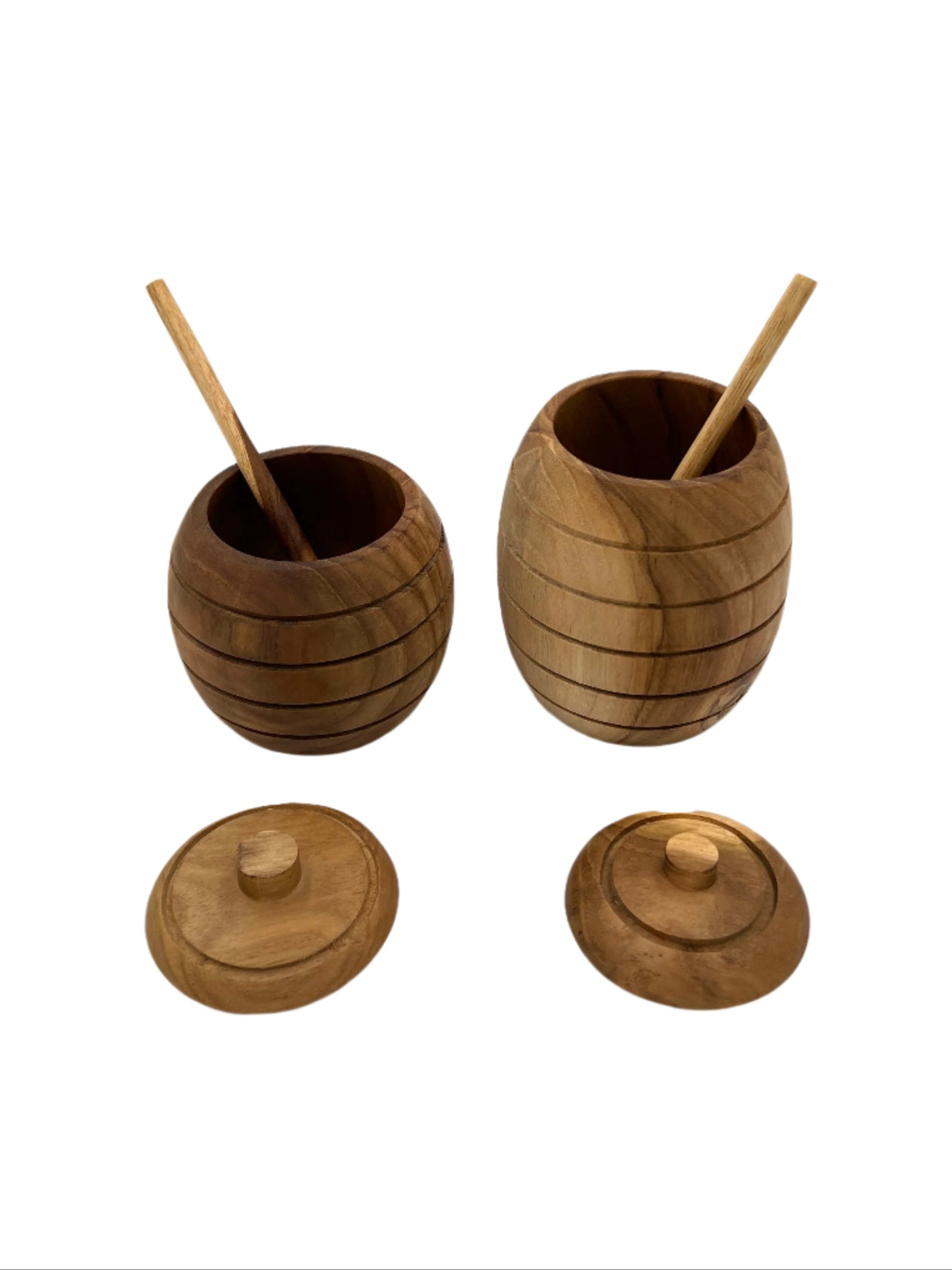 Honey Dipper Teak Jar