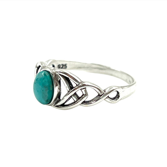 Celtic Knots Turquoise Ring