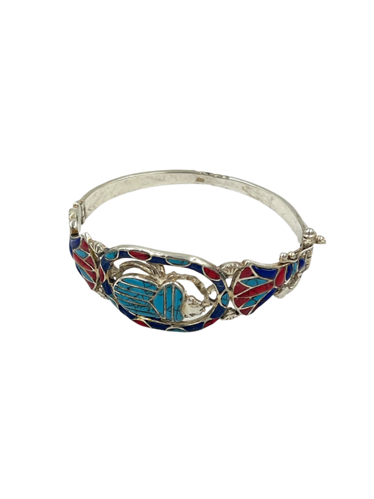 Large Silver Scarab Bracelets