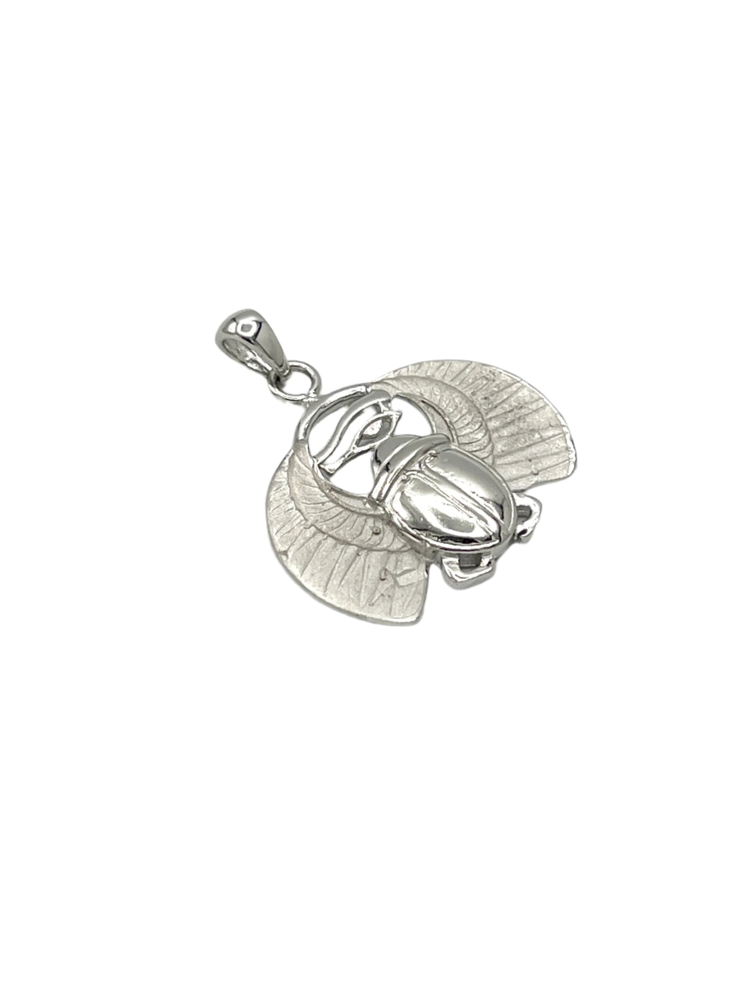 Silver Flying Scarab Pendants