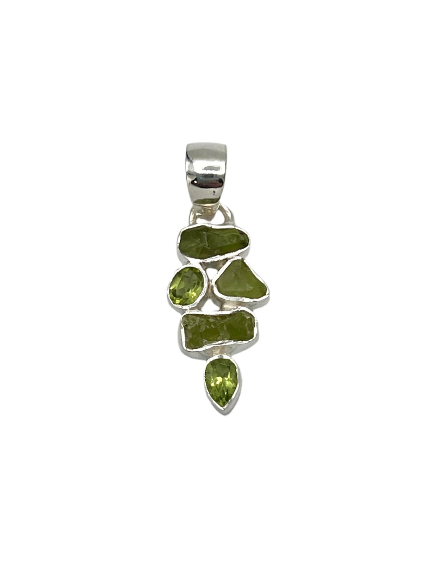 Sterling Silver Peridot Freeform Pendants