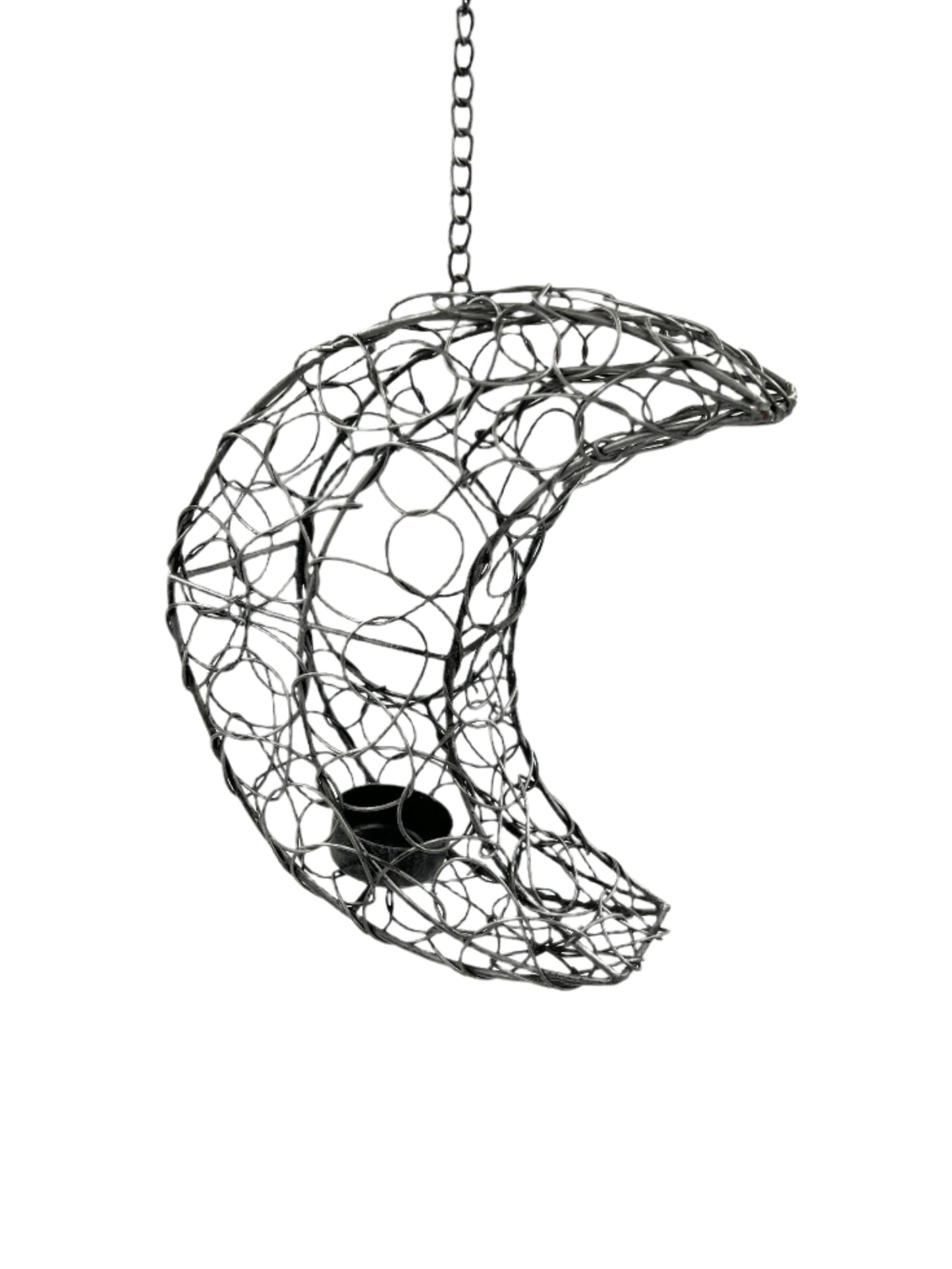 Metal Moon Hanging Candle Holder