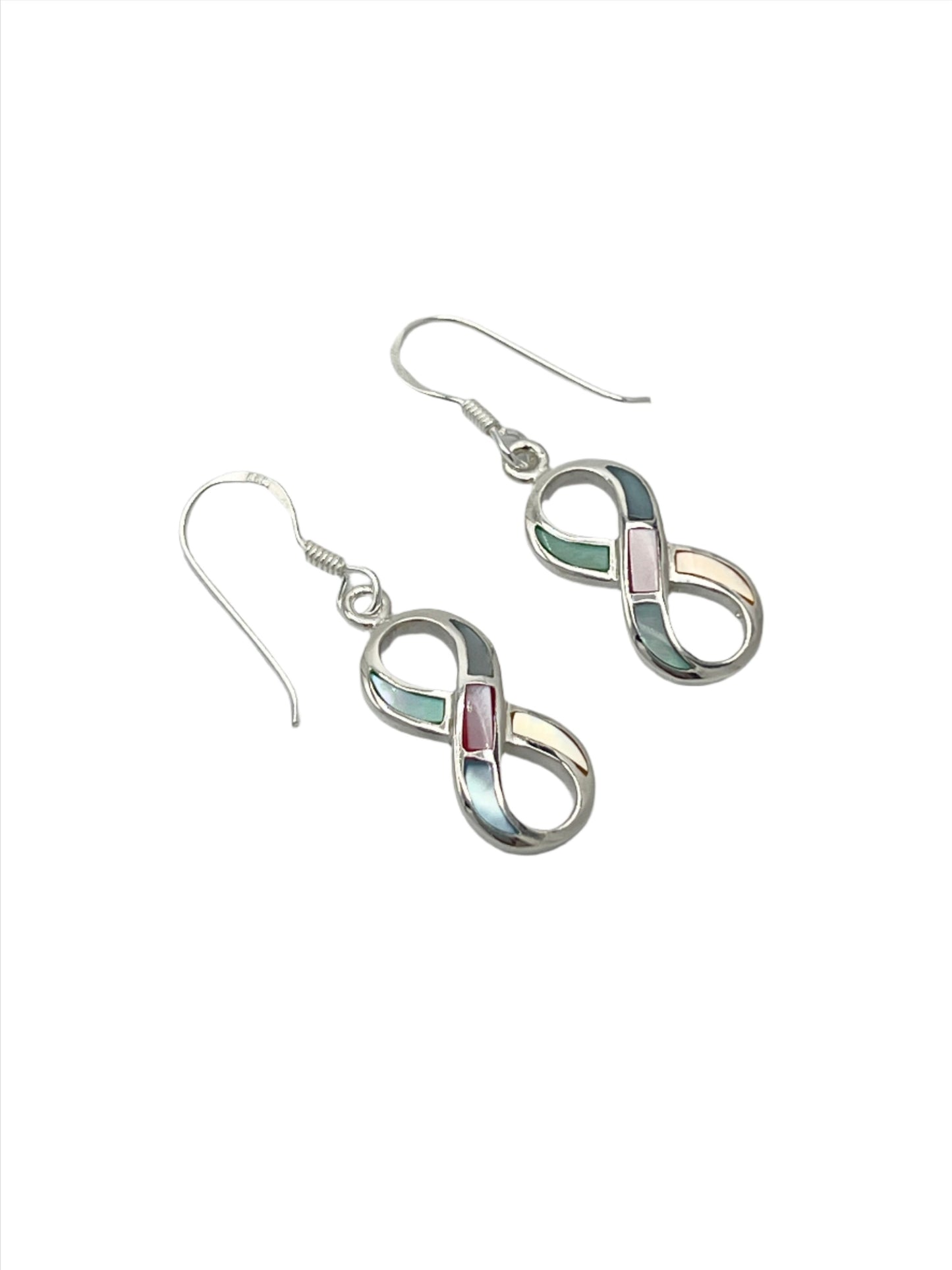 Sterling Silver Shell Infinity Earrings
