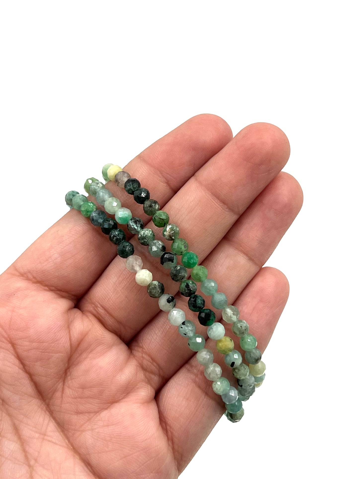 Faceted Emerald Beaded Bracelet