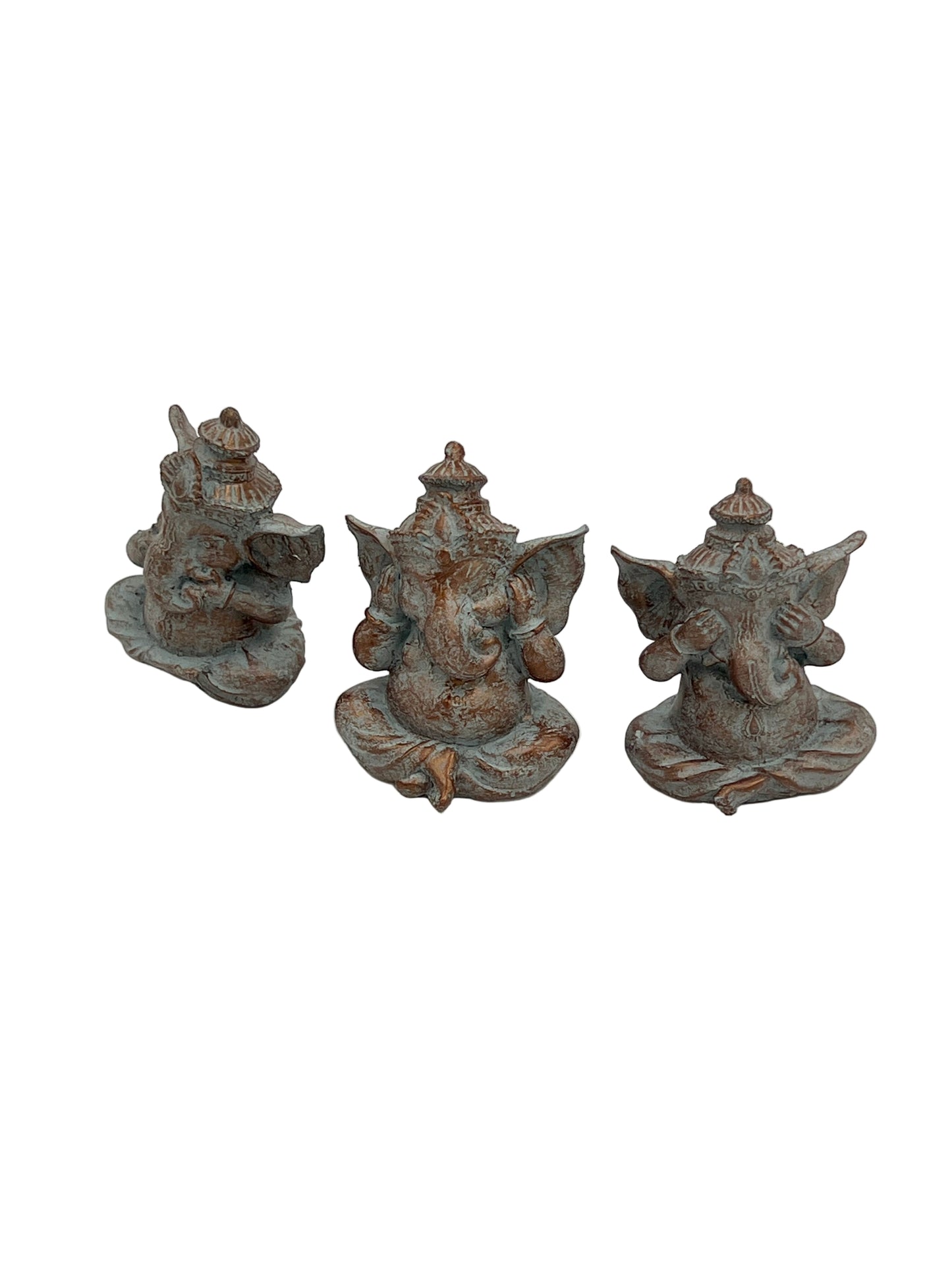 Resin Ganesh See No Evil, Hear No Evil, Speak No Evil Set