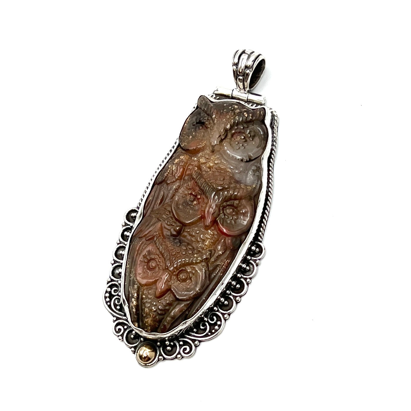 Brecciated Jasper Owl Pendants