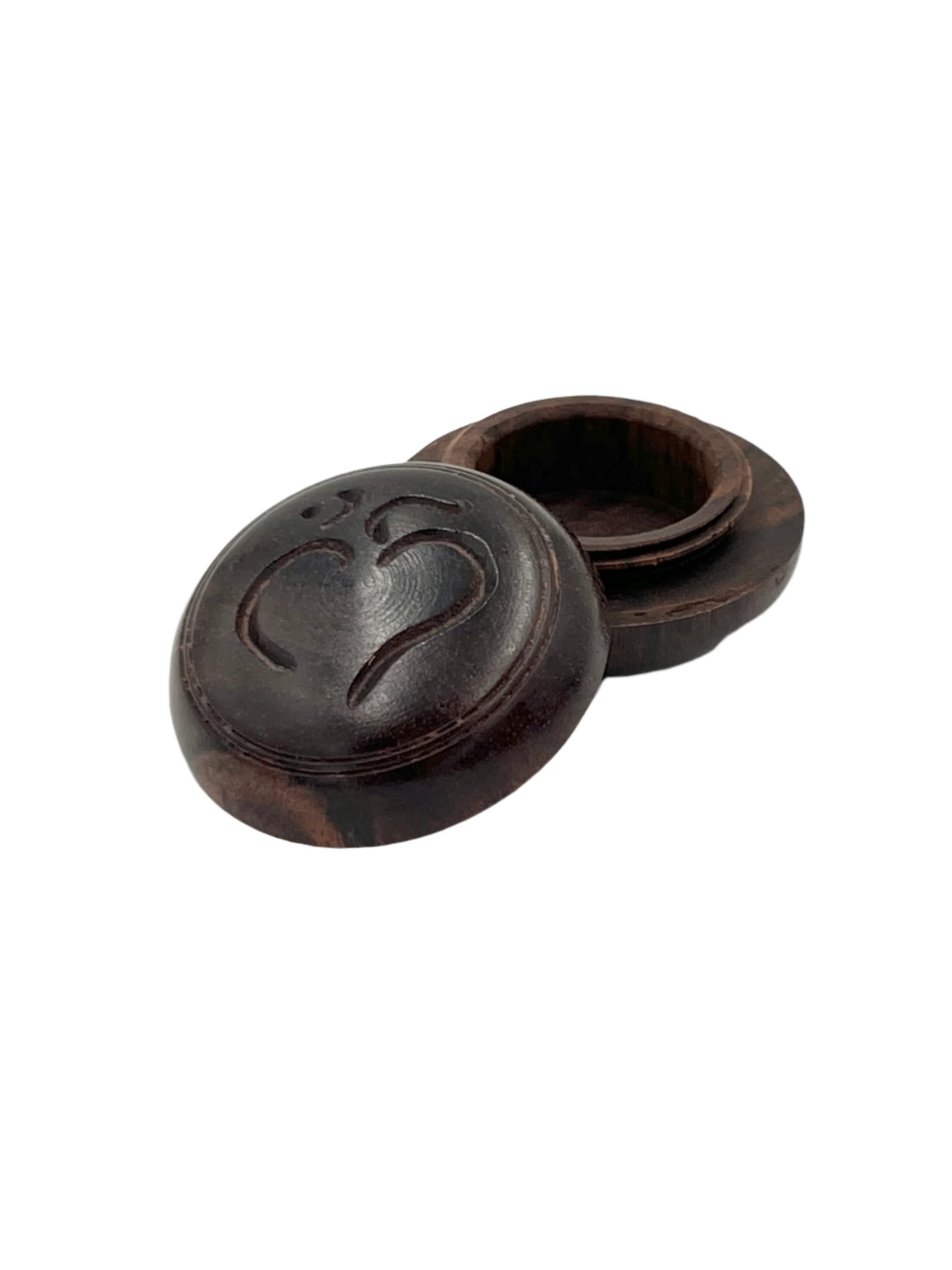 Wood Carved Screw top box med