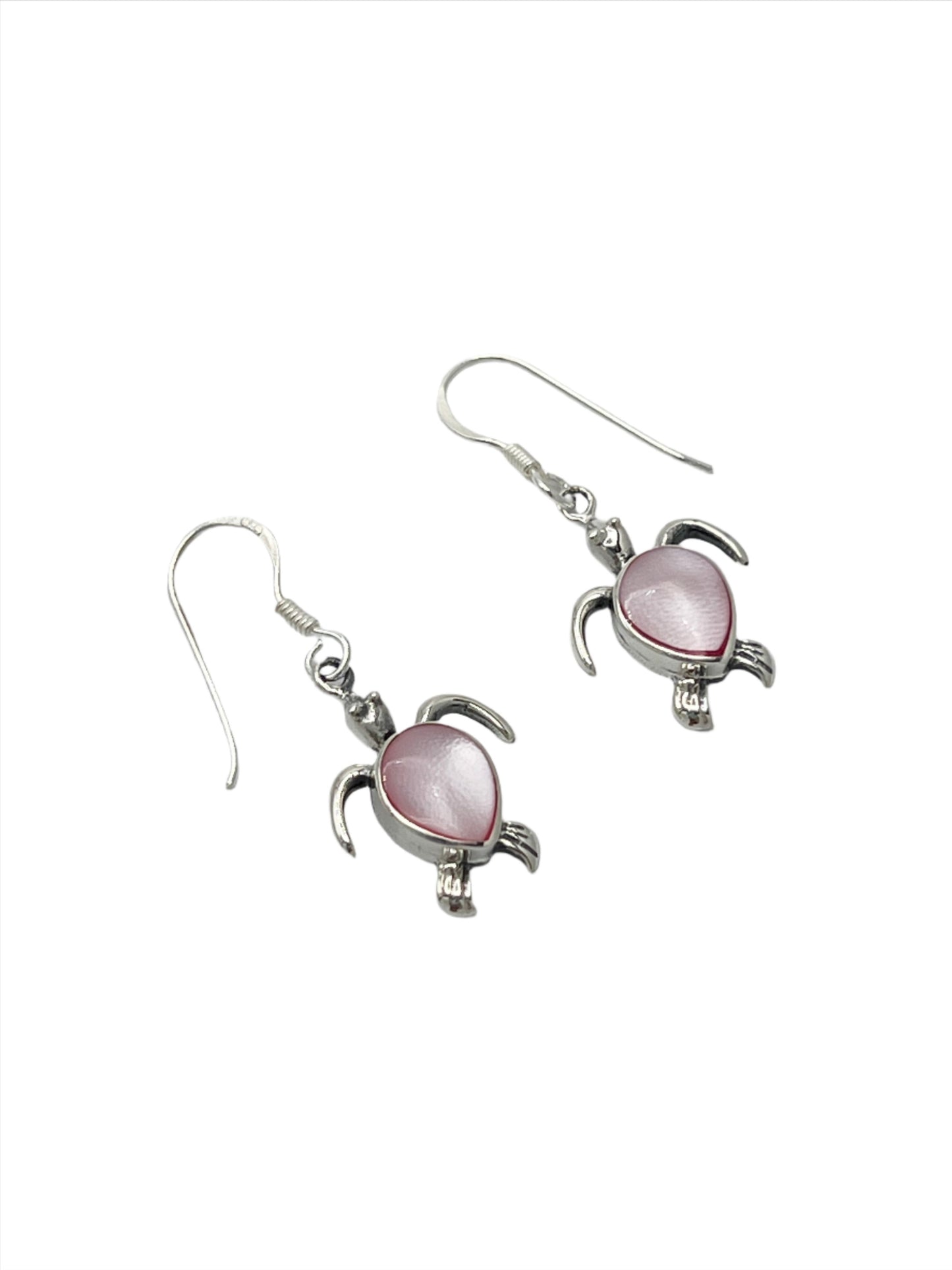 Sterling Silver Shell Sea Turtle Earrings