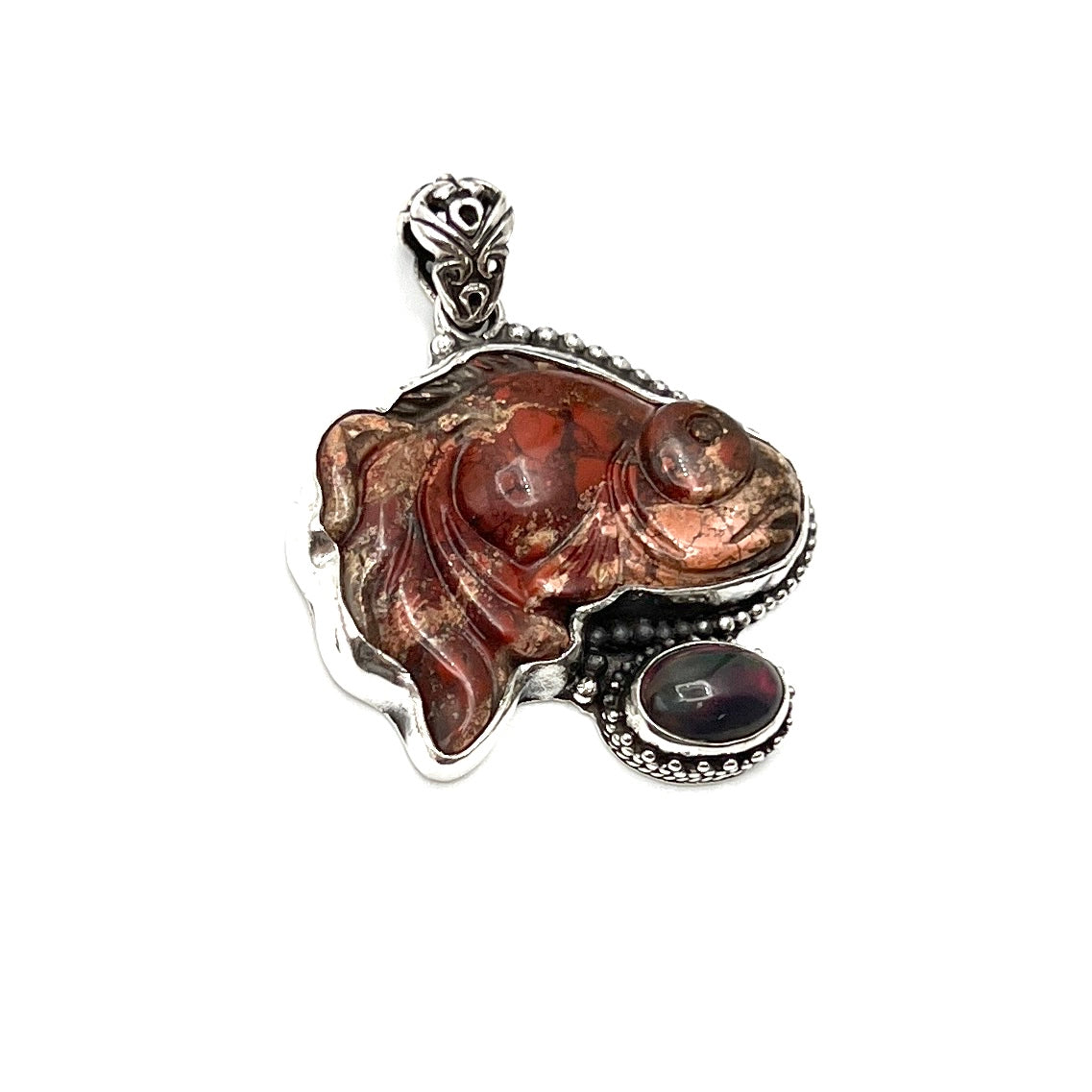 Opal & Jasper Fish Gemstone Pendants