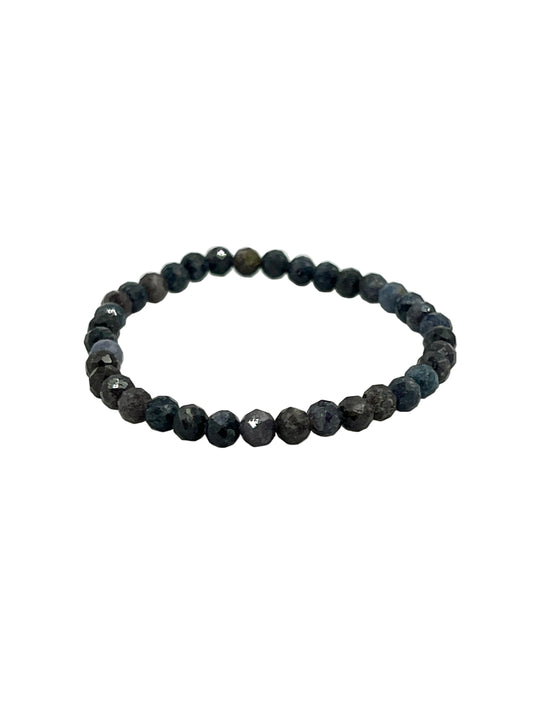 Faceted Sapphire Stretchy Bracelets