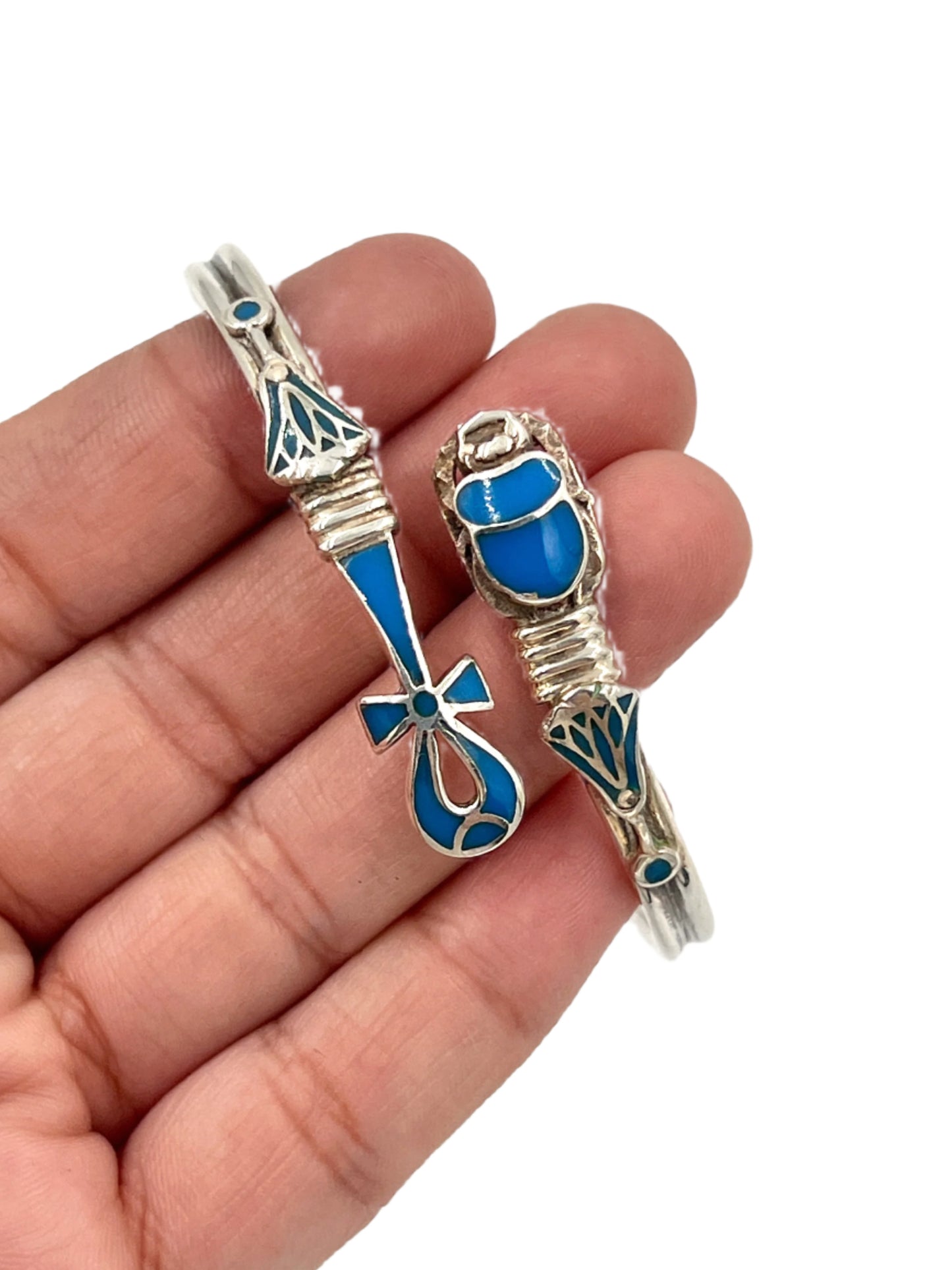 Silver Scarab Bracelets