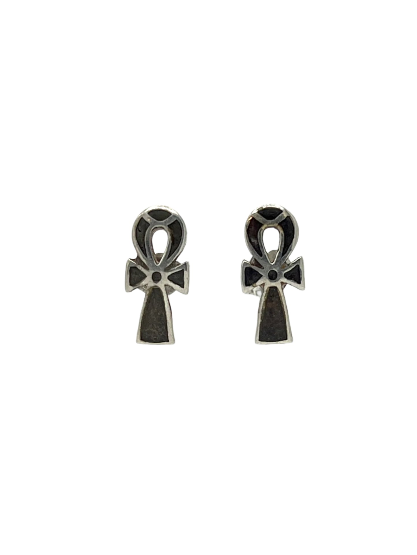 Silver Ankh Studs