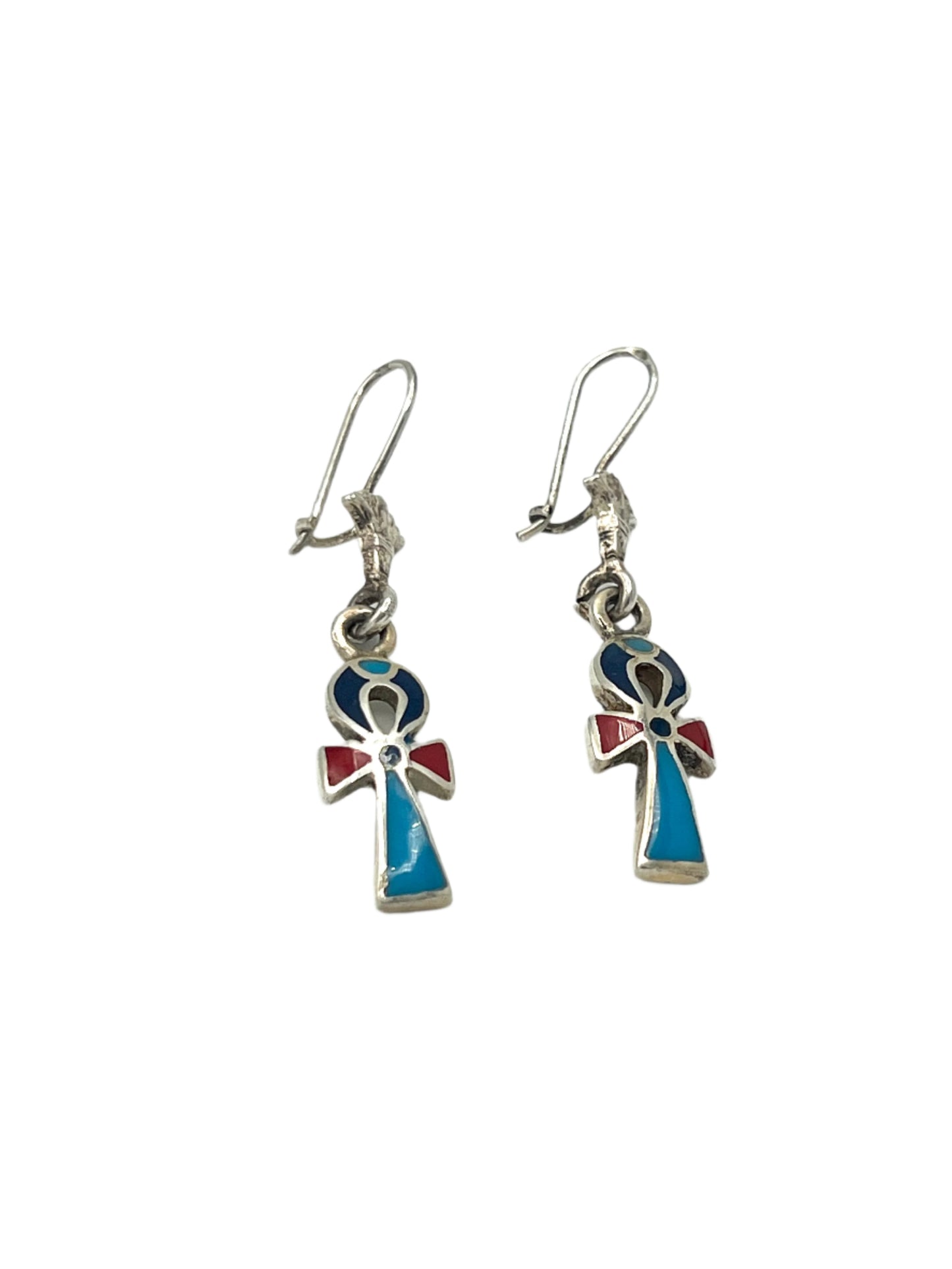 Silver Ankh Earrings