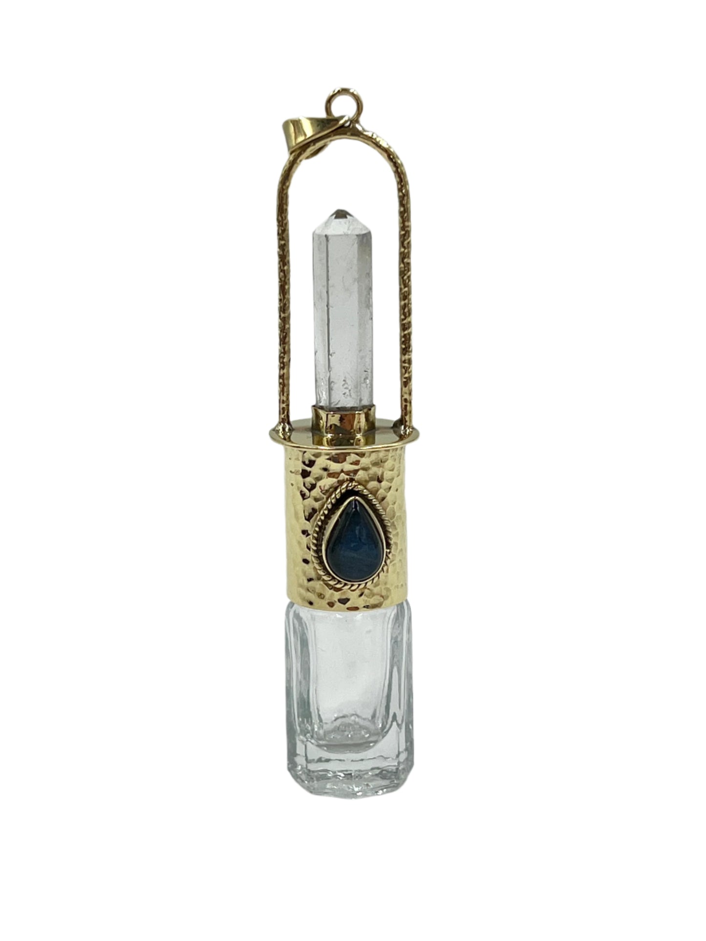 Labradorite Teardrop Oil Bottle Bronze Pendants
