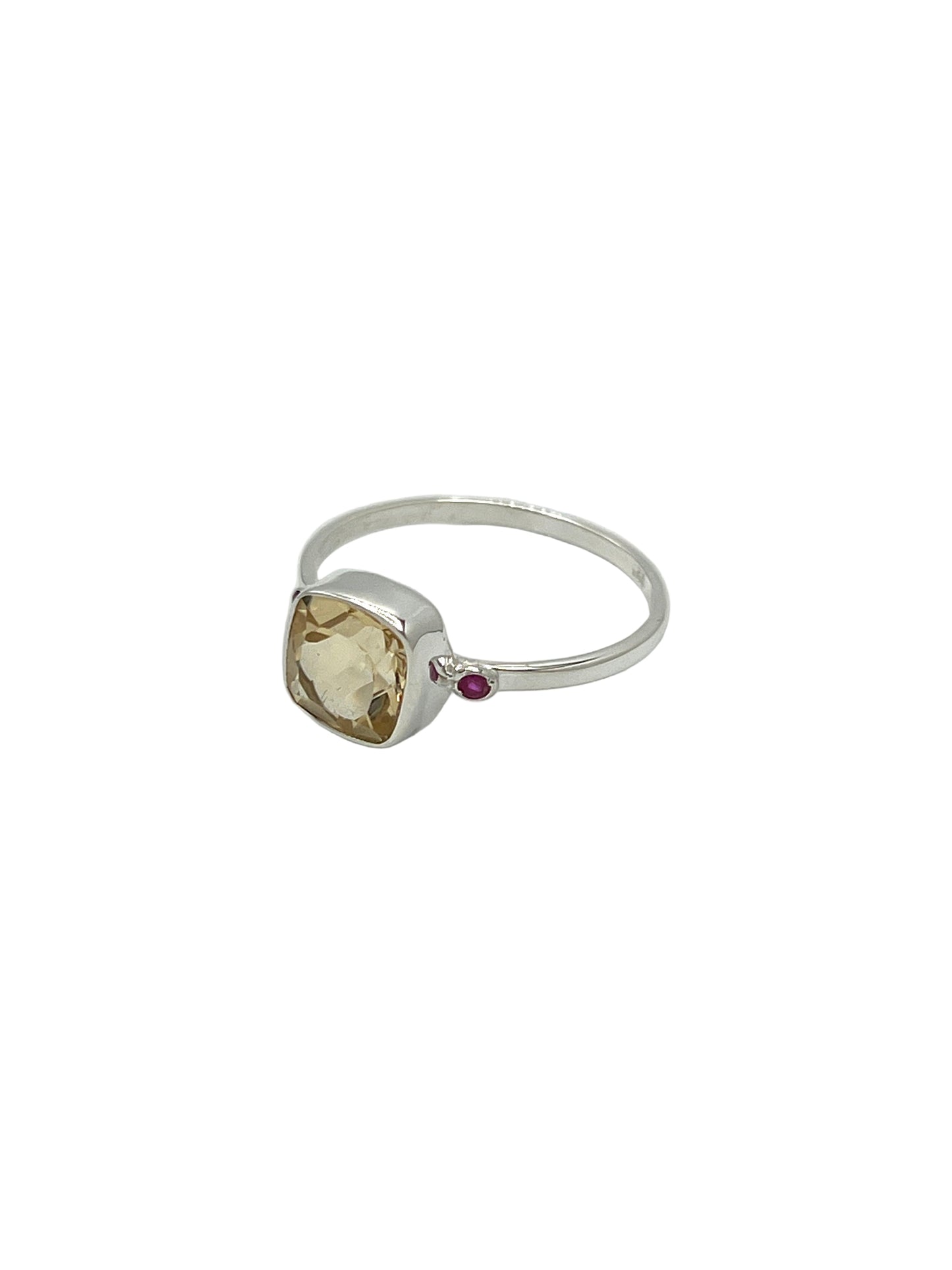 Faceted Square Gemstone Ring