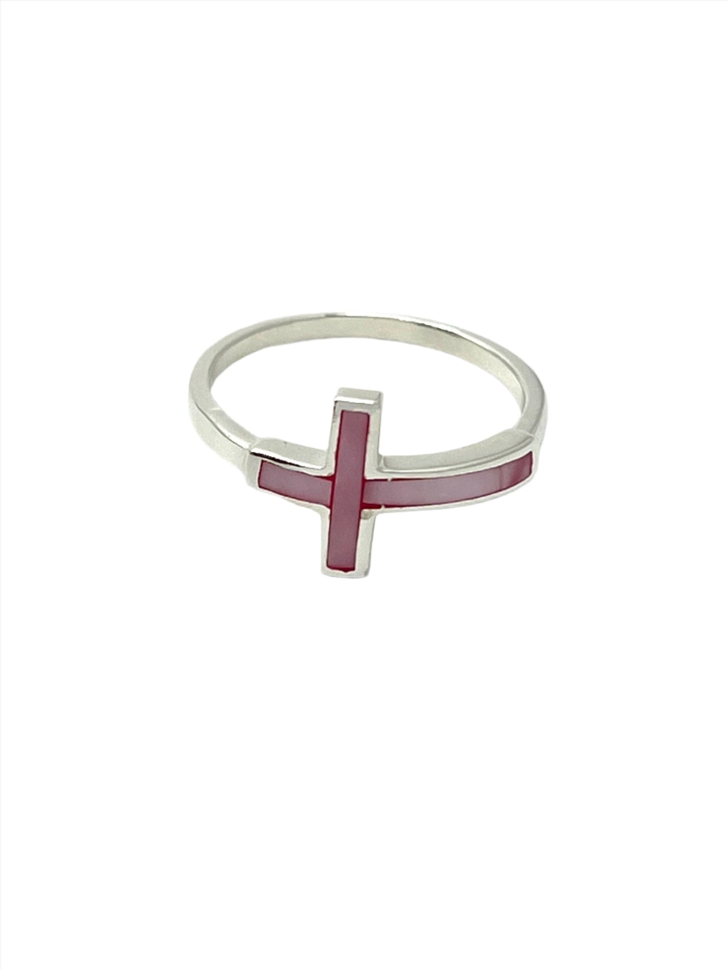 Sterling Silver Shell Cross Ring