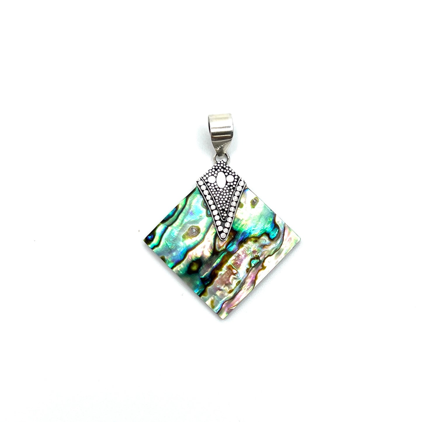 Sterling Silver Diamond Abalone Pendants