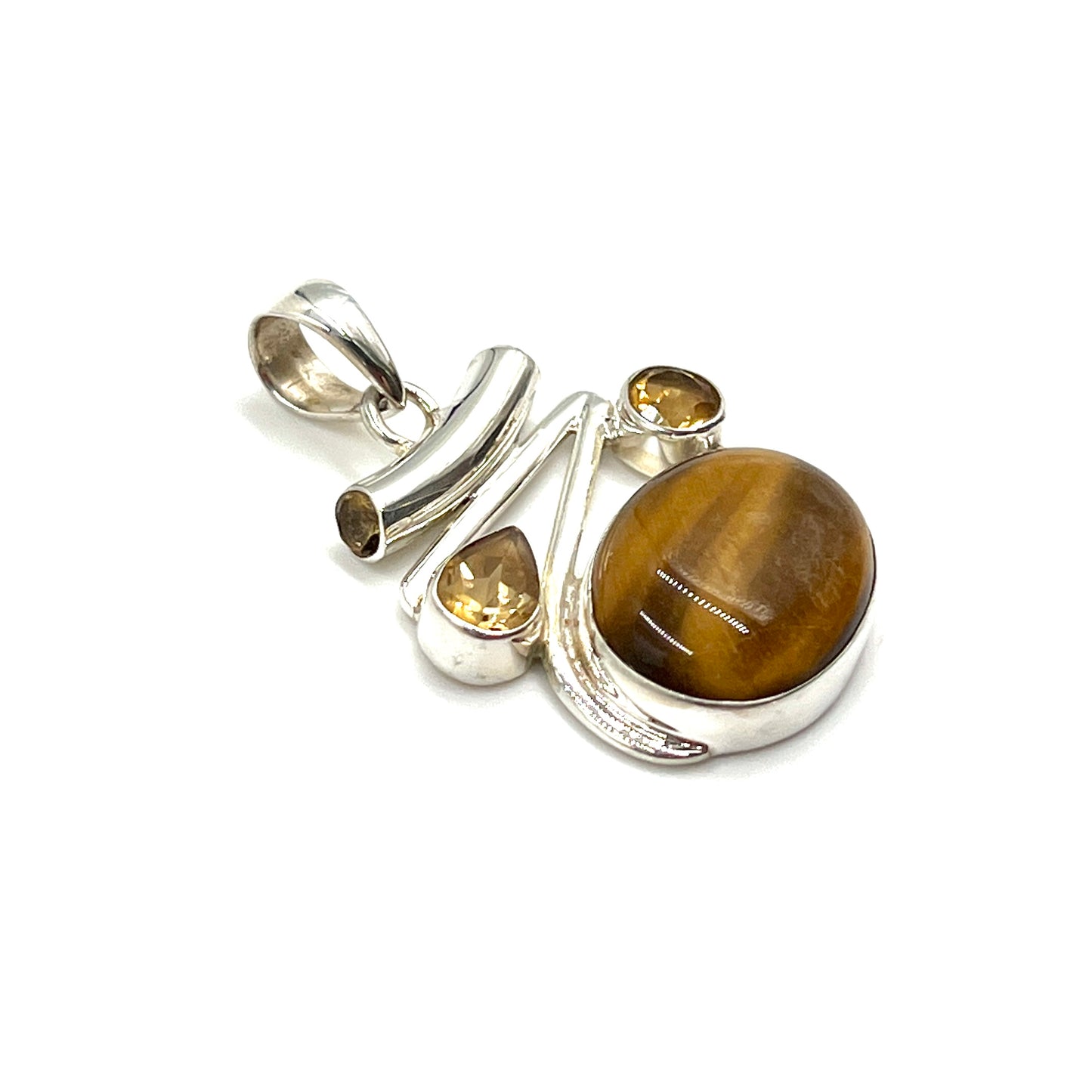 Sterling Silver Tri Gemstone Pendants