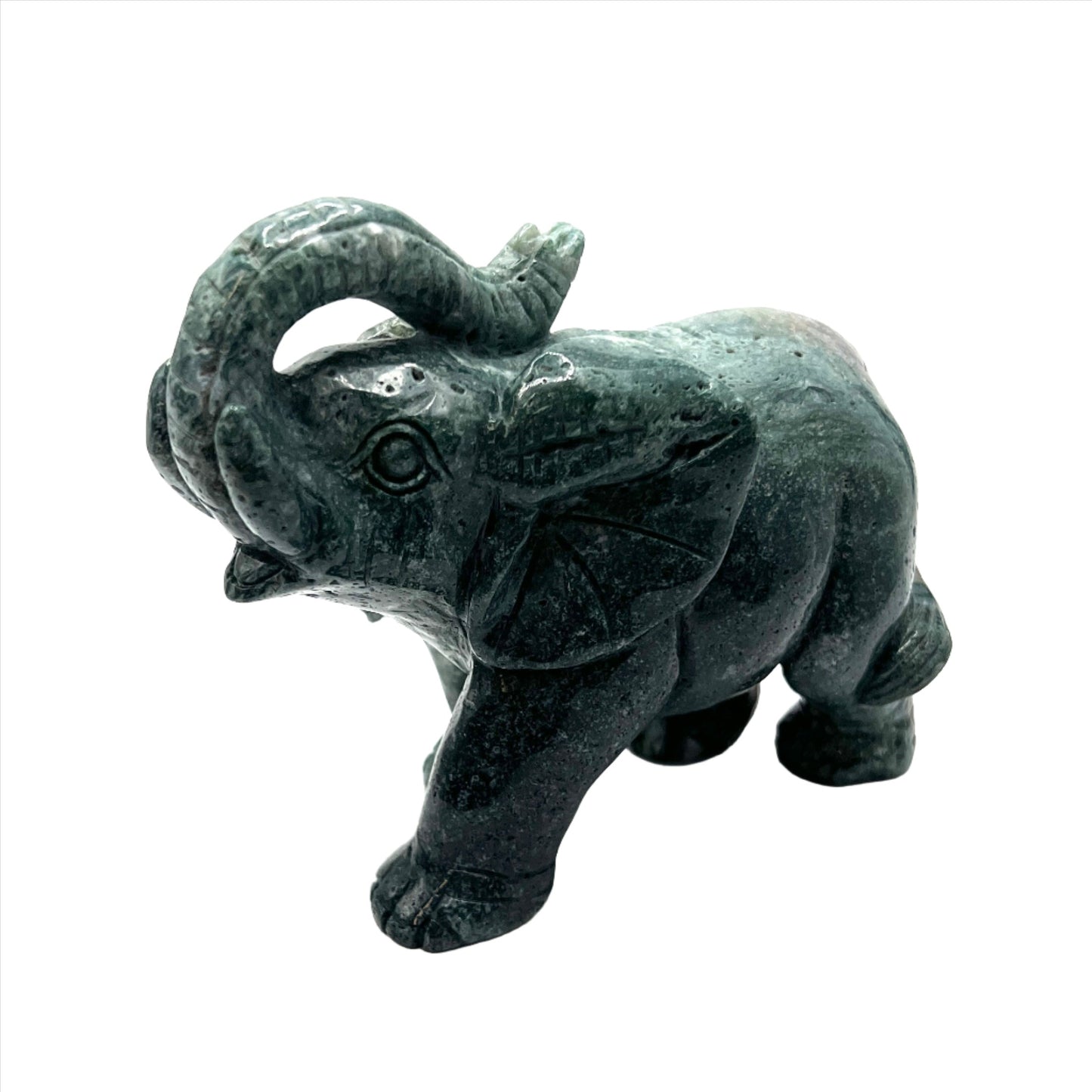 Moss Agate Elephants
