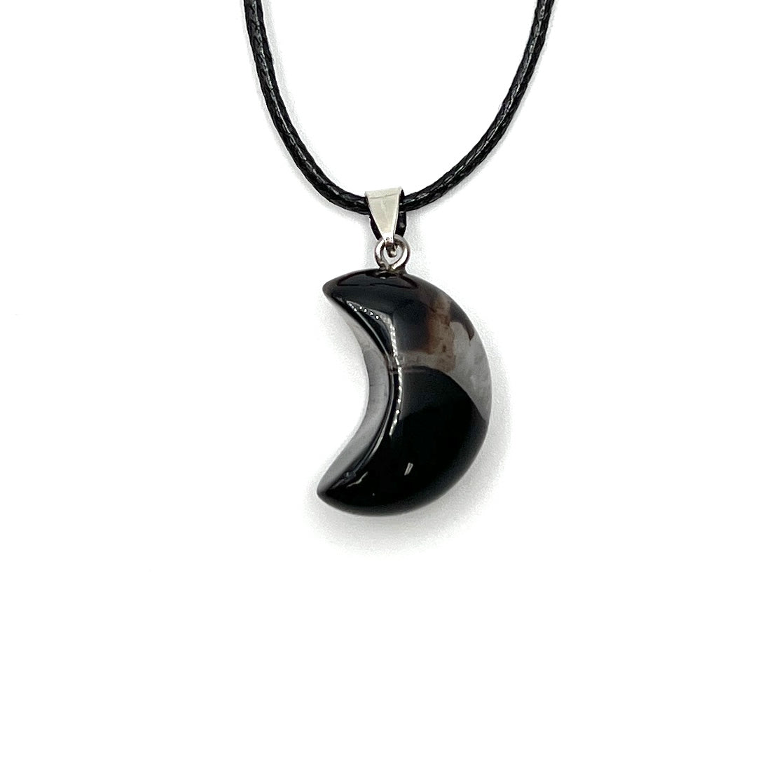 Gemstone Moon Pendants