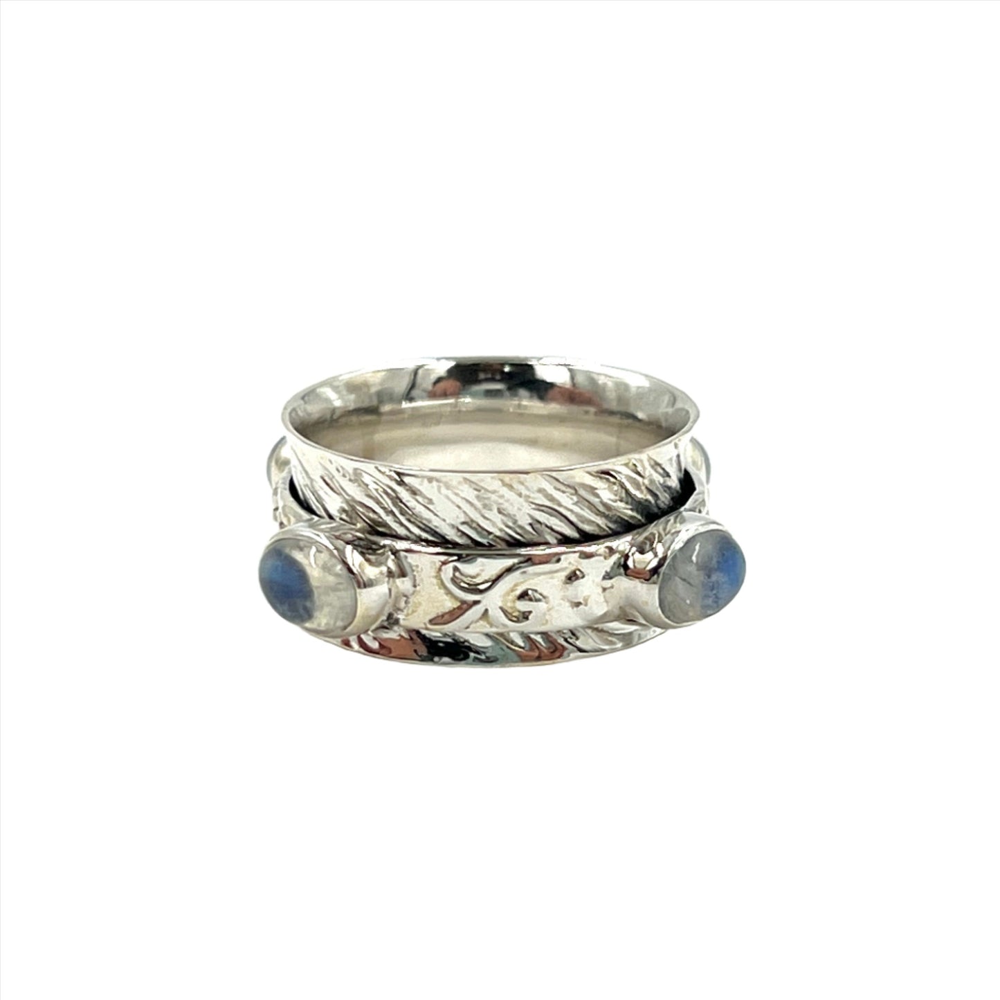 Sterling Silver Gemstone Spinner Ring