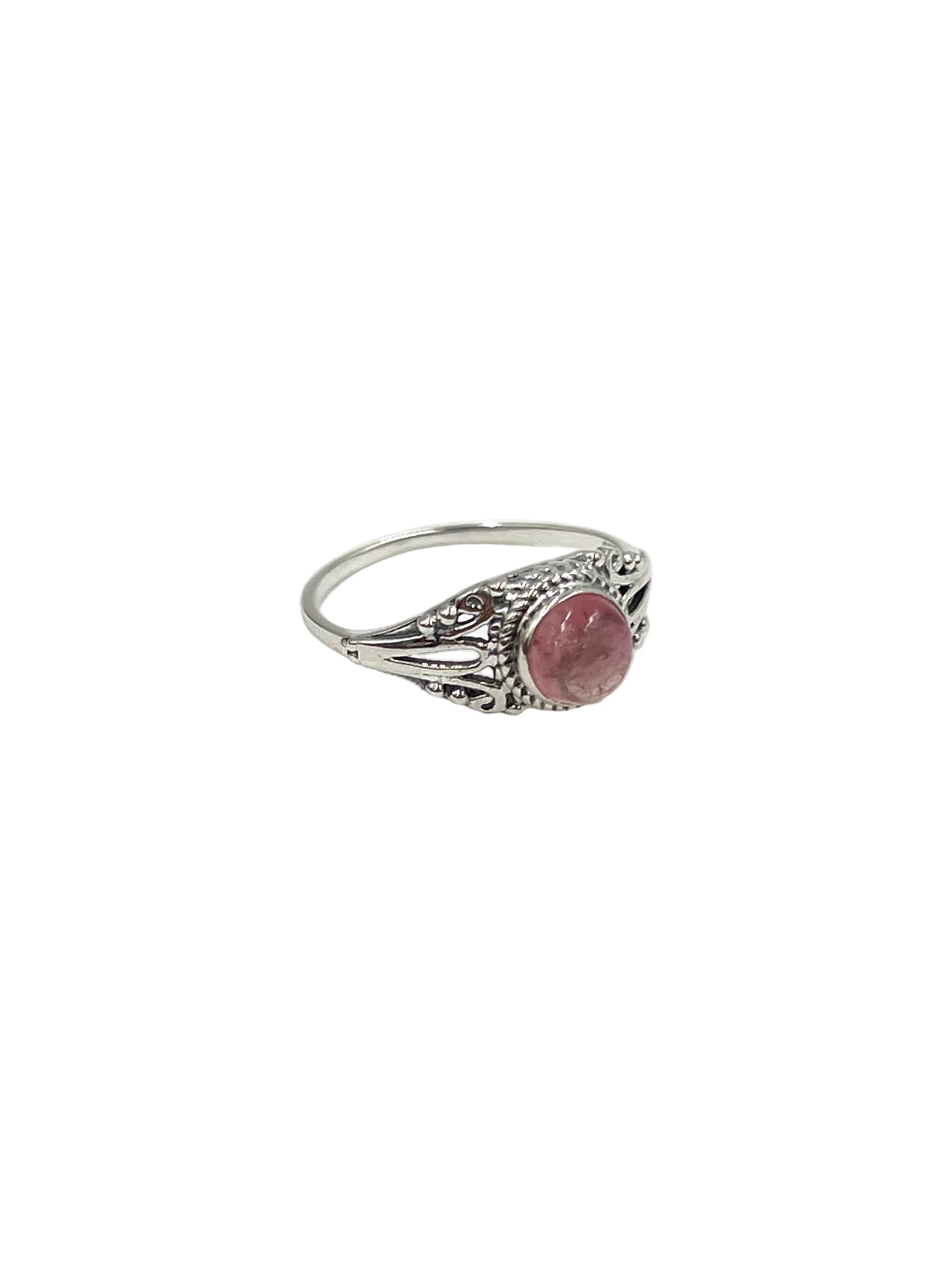 Pink Tourmaline Round Ring