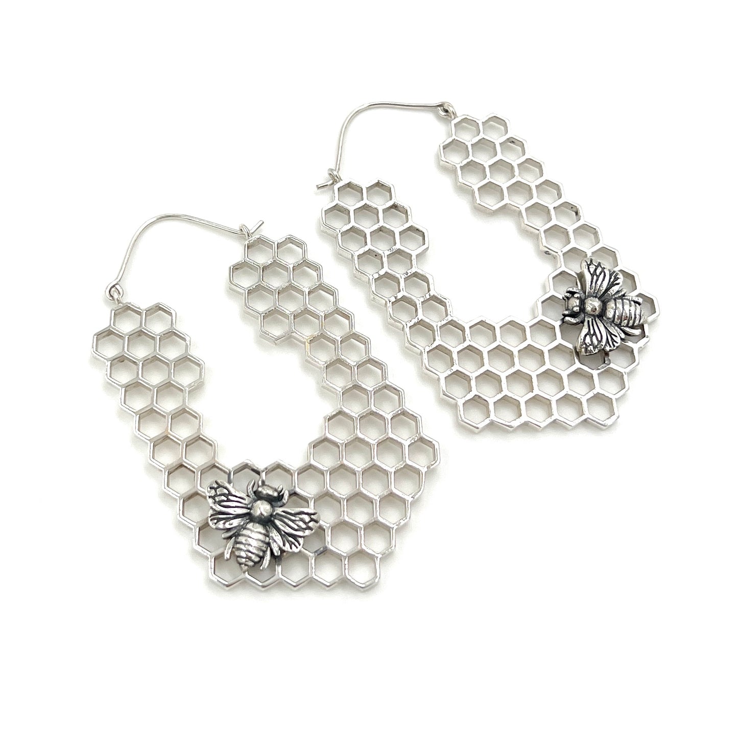 Honey Comb Bee Earrings