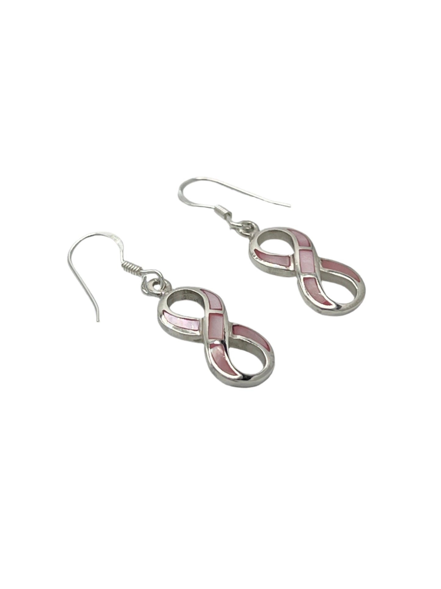 Sterling Silver Shell Infinity Earrings