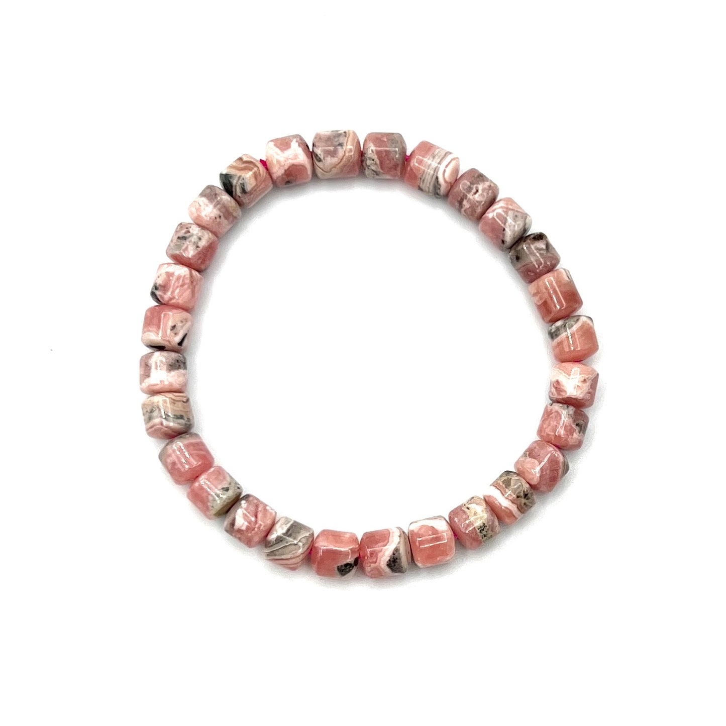 Rhodochrosite Tube Stretchy Bracelets