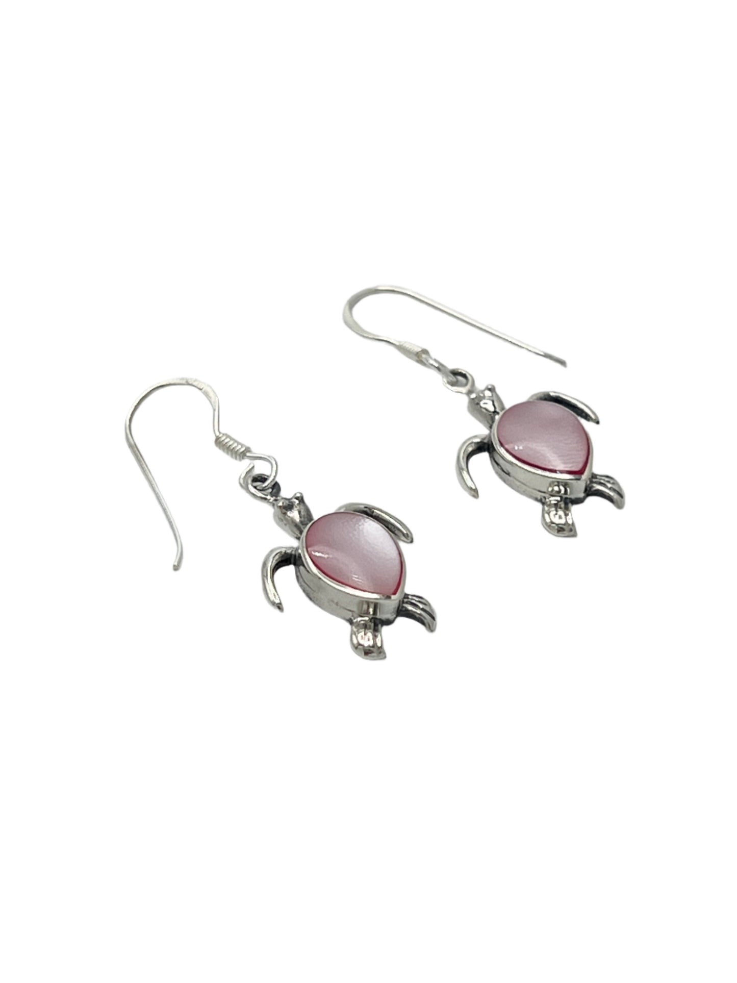 Sterling Silver Shell Sea Turtle Earrings