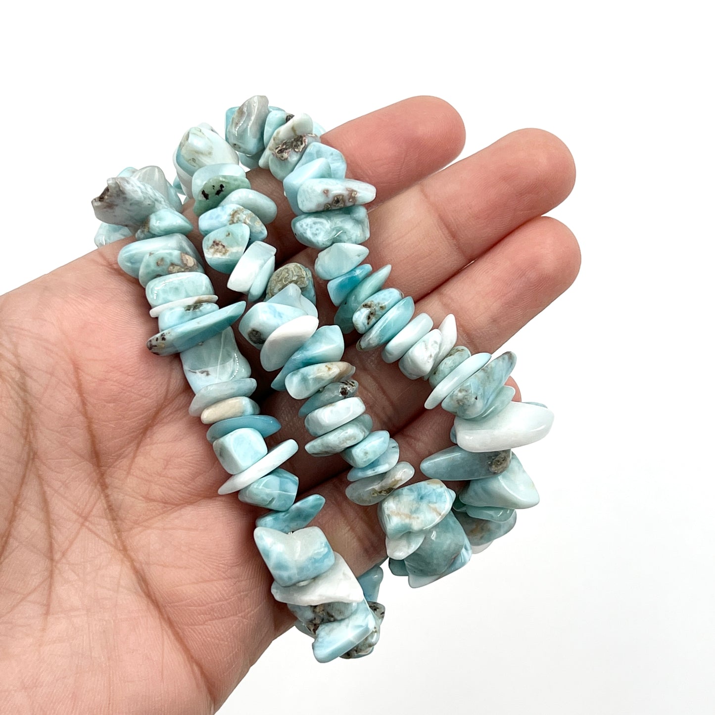 Larimar Stretchy Large Chip Bracelet