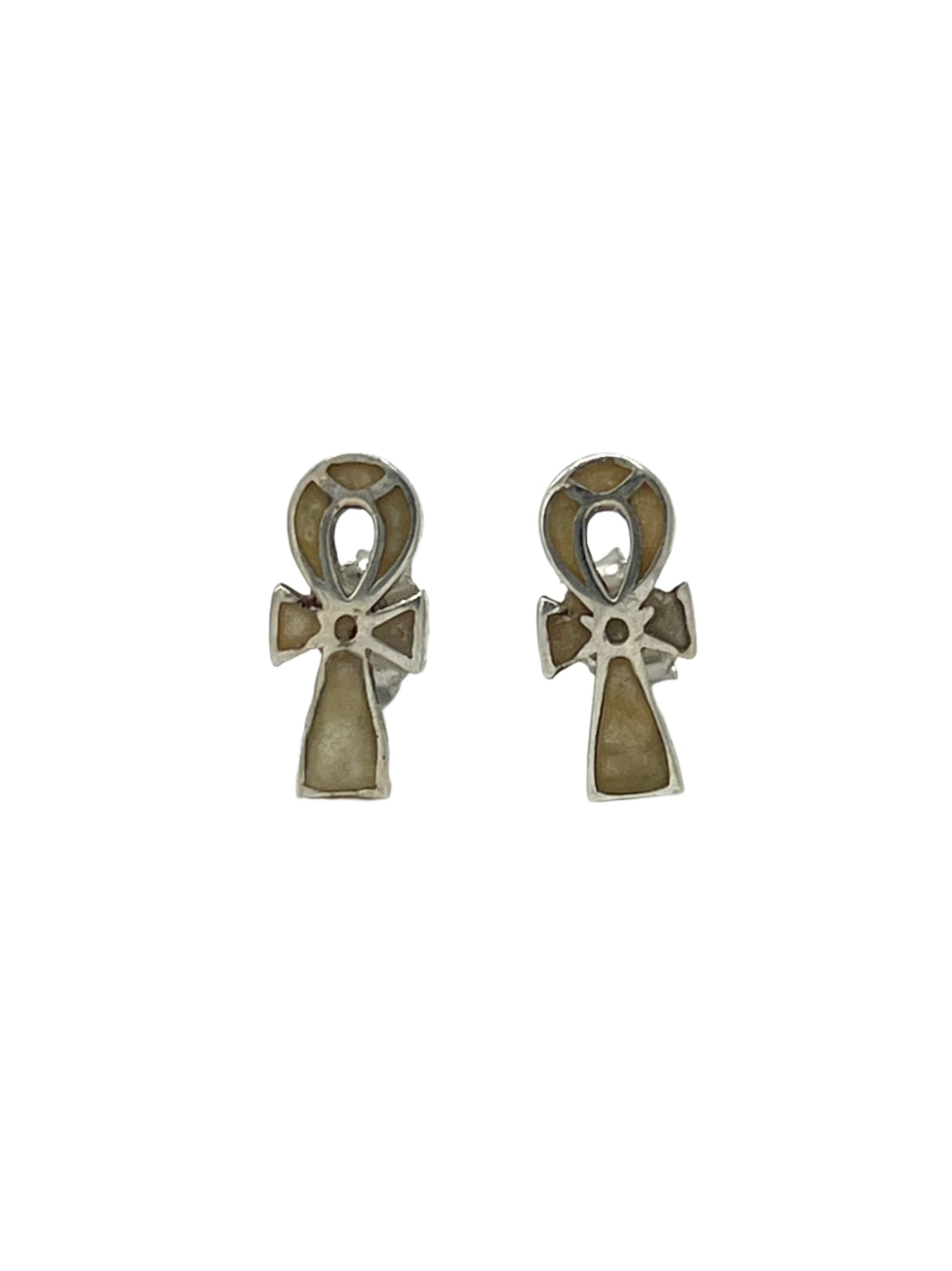 Silver Ankh Studs