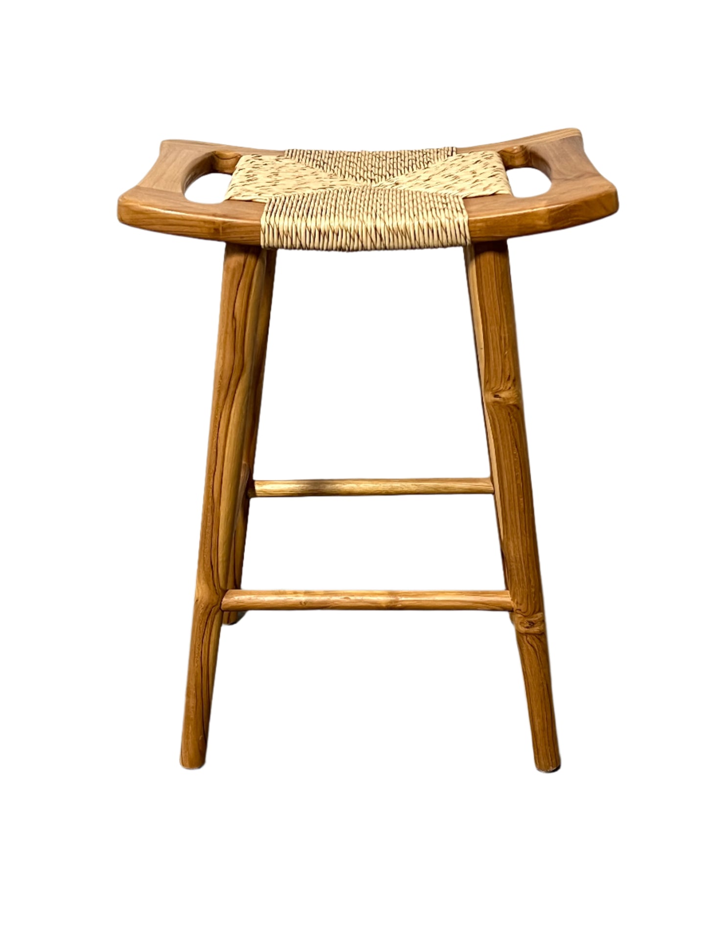 Rattan Teakwood Bar Stool