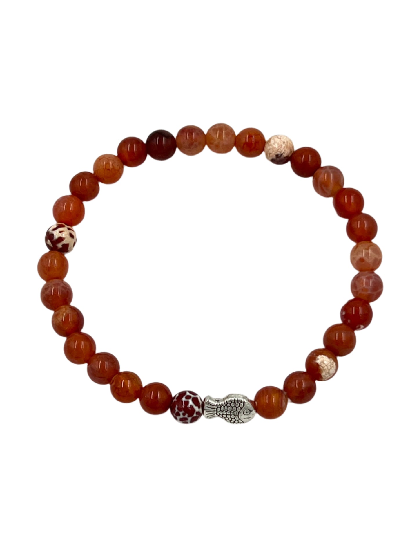 Peach Moonstone & Fire Agate Stretchy Bracelets