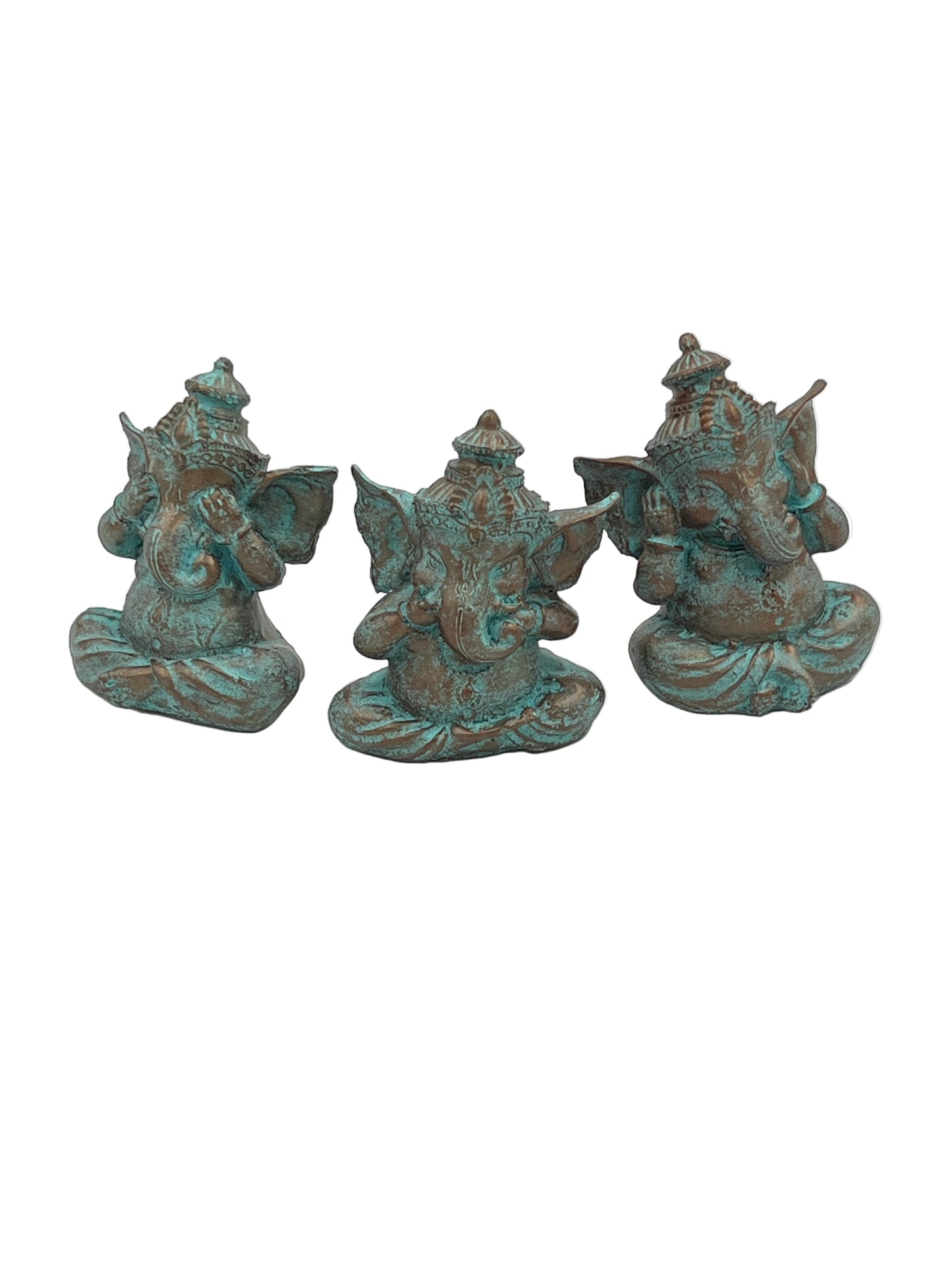 Resin Ganesh See No Evil, Hear No Evil, Speak No Evil Set