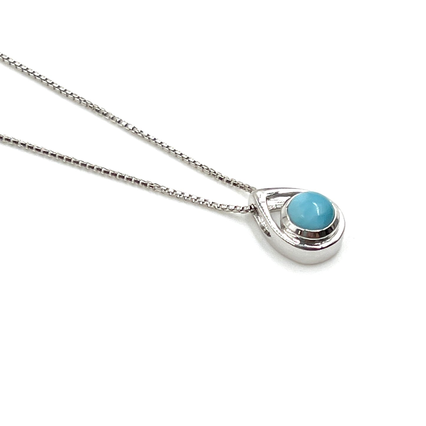 Sterling Silver Teardrop Larimar Necklaces