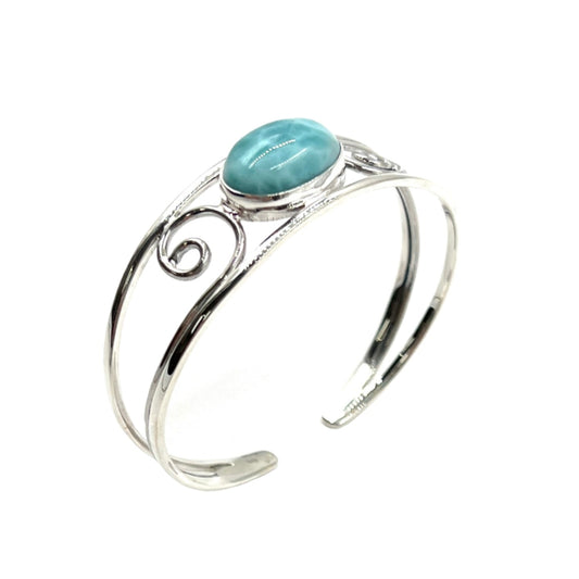 Sterling Silver Larimar Cuff