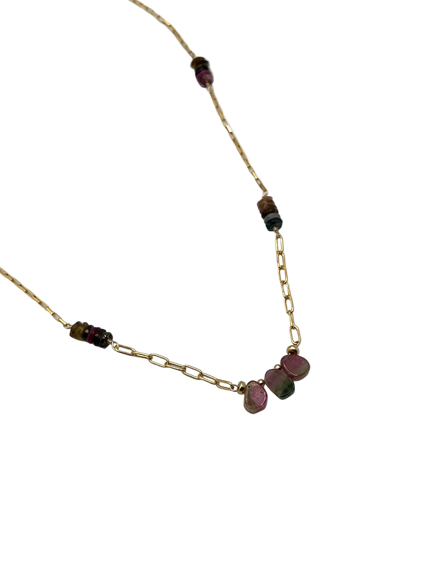 Watermelon Tourmaline Gold Filled Necklaces