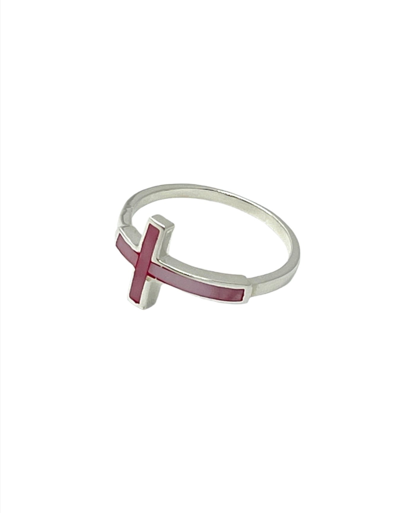 Sterling Silver Shell Cross Ring