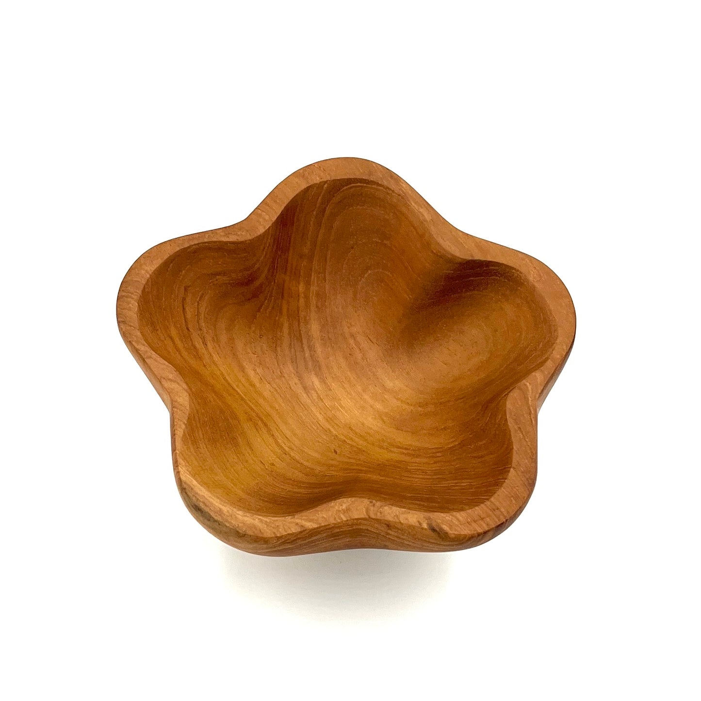 Teak Wood Flower Shaped Bowl