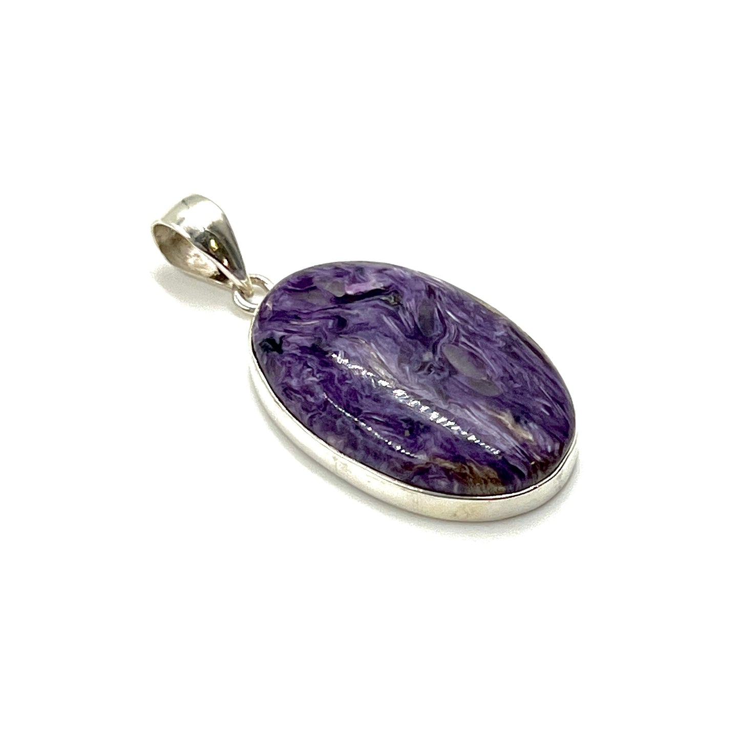 Sterling Silver Charoite Oval Pendants