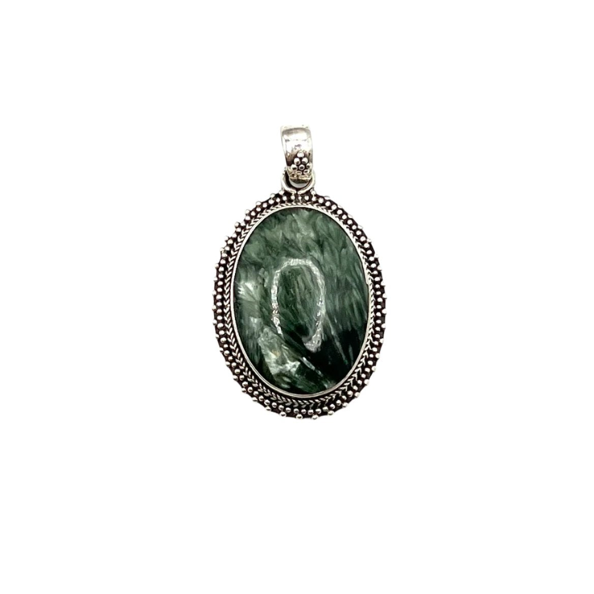 Sterling Silver Seraphinite Oval Pendants