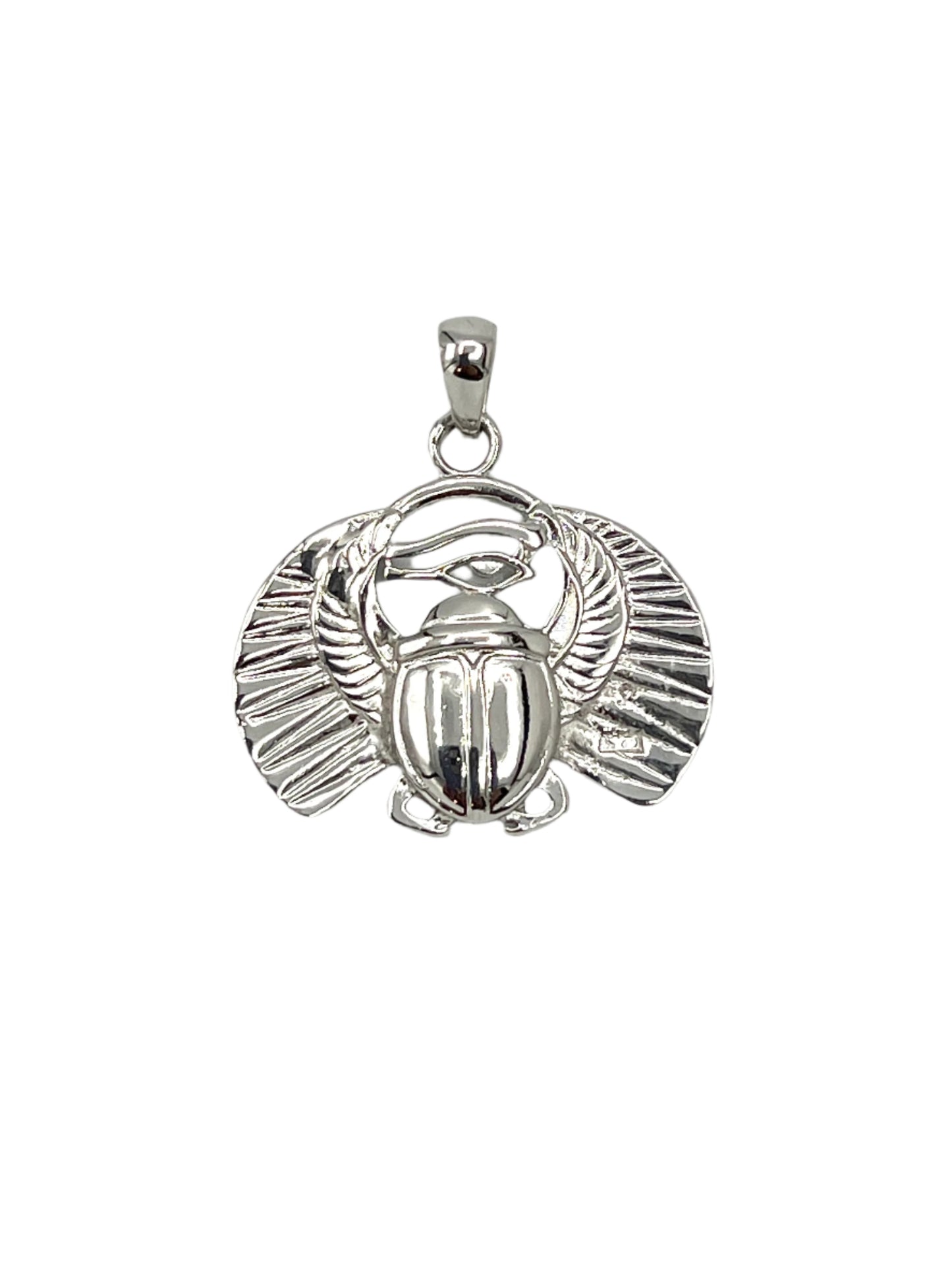 Silver Flying Scarab Pendants