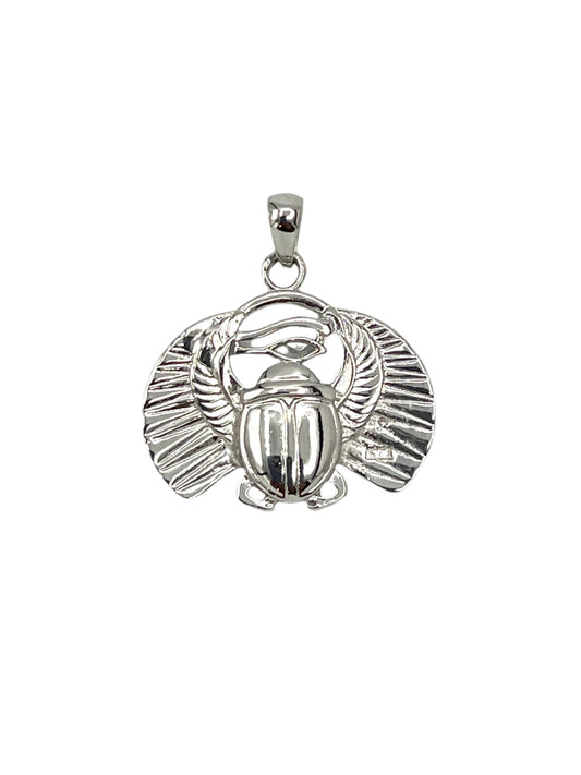 Silver Flying Scarab Pendants