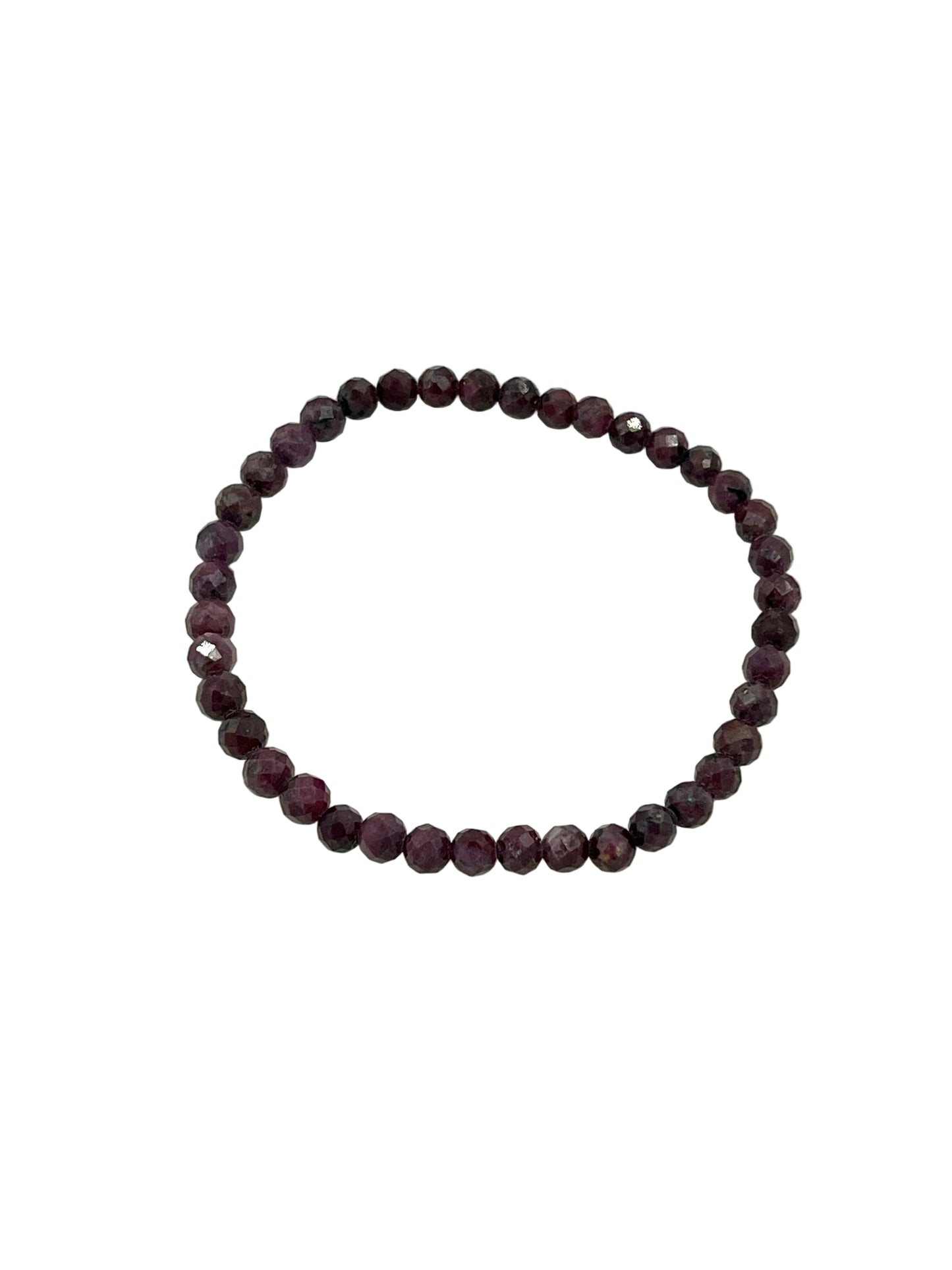 Faceted Ruby Stretchy Bracelets